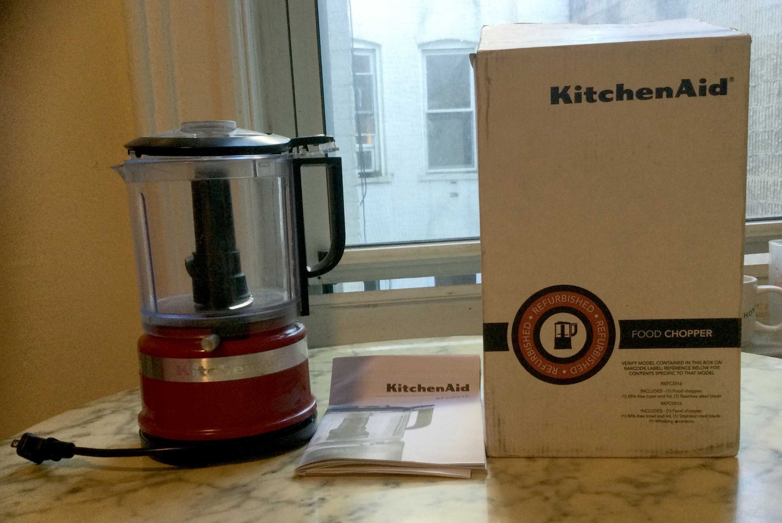 KitchenAid 5 Cup Food Chopper Processor- KFC0516 Bowl Broken. Motor Blade Great