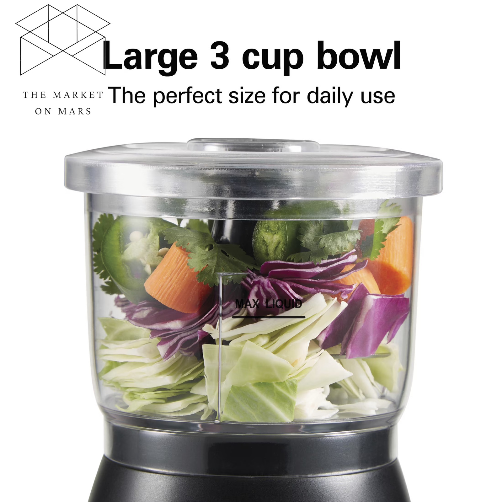 Stack & Press 2 Speed Food Chopper & Mini Food Processor, 3-Cup, Black ✅ 👈