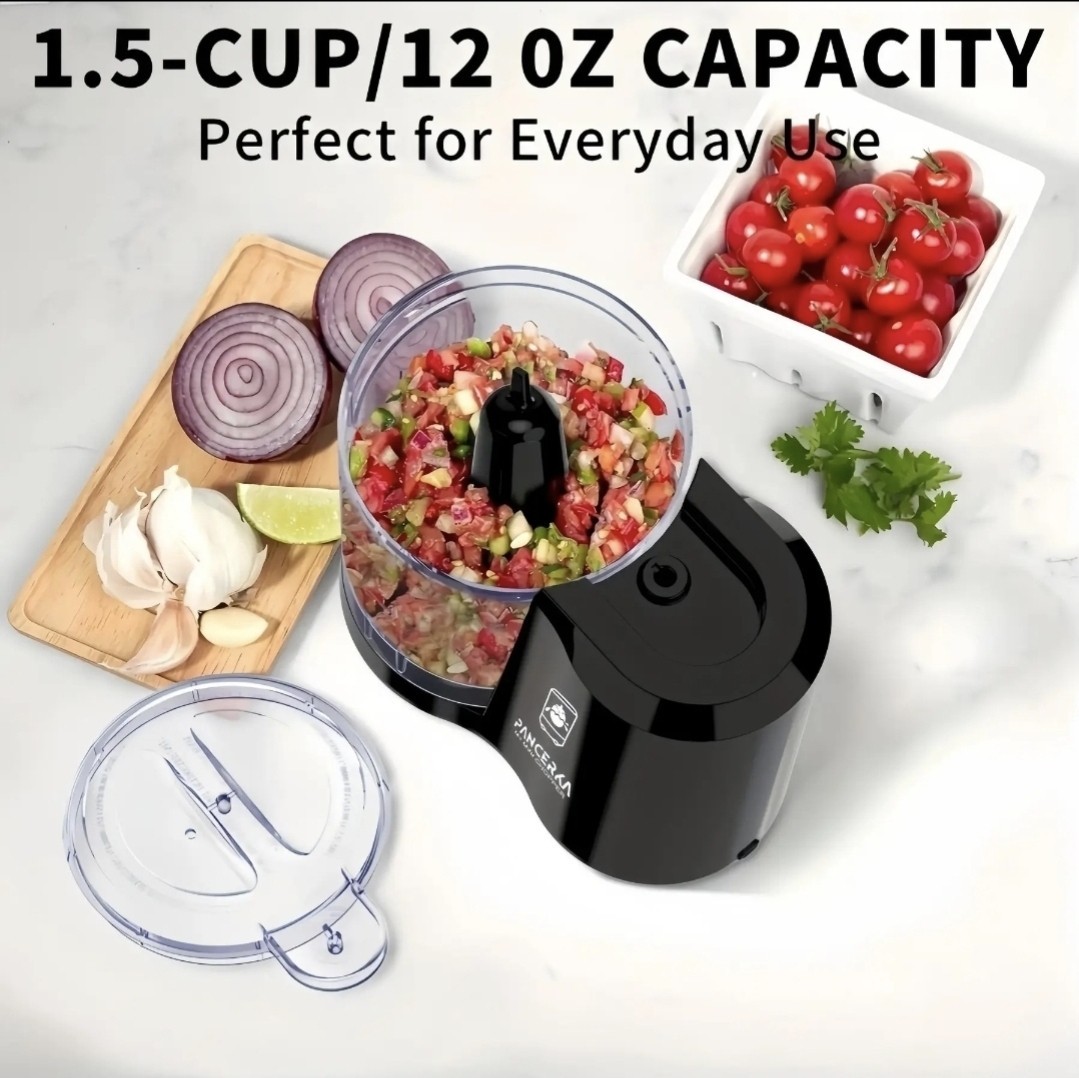 NEW 1.5 Cup/12oz Electric Food Chopper for Dicing Kitchen