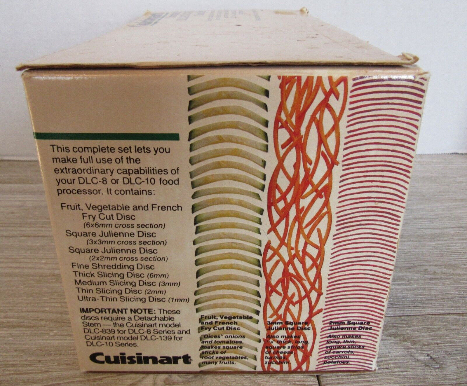 Vintage Cuisinart Complete DLC-8 / DLC-10 Disc Set Food Processor 8 Blades