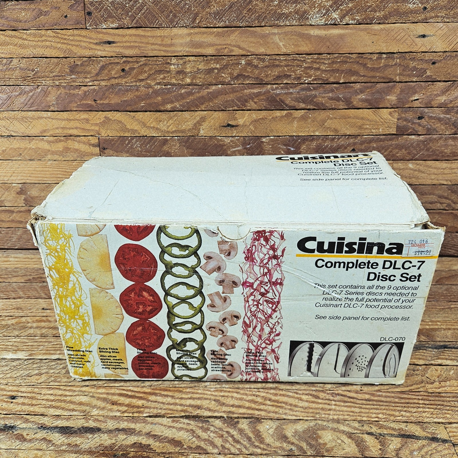 VTG Cuisinart DLC-7 9 Disc Set in Box Food Processor Blades Incomplete 8 Of 9