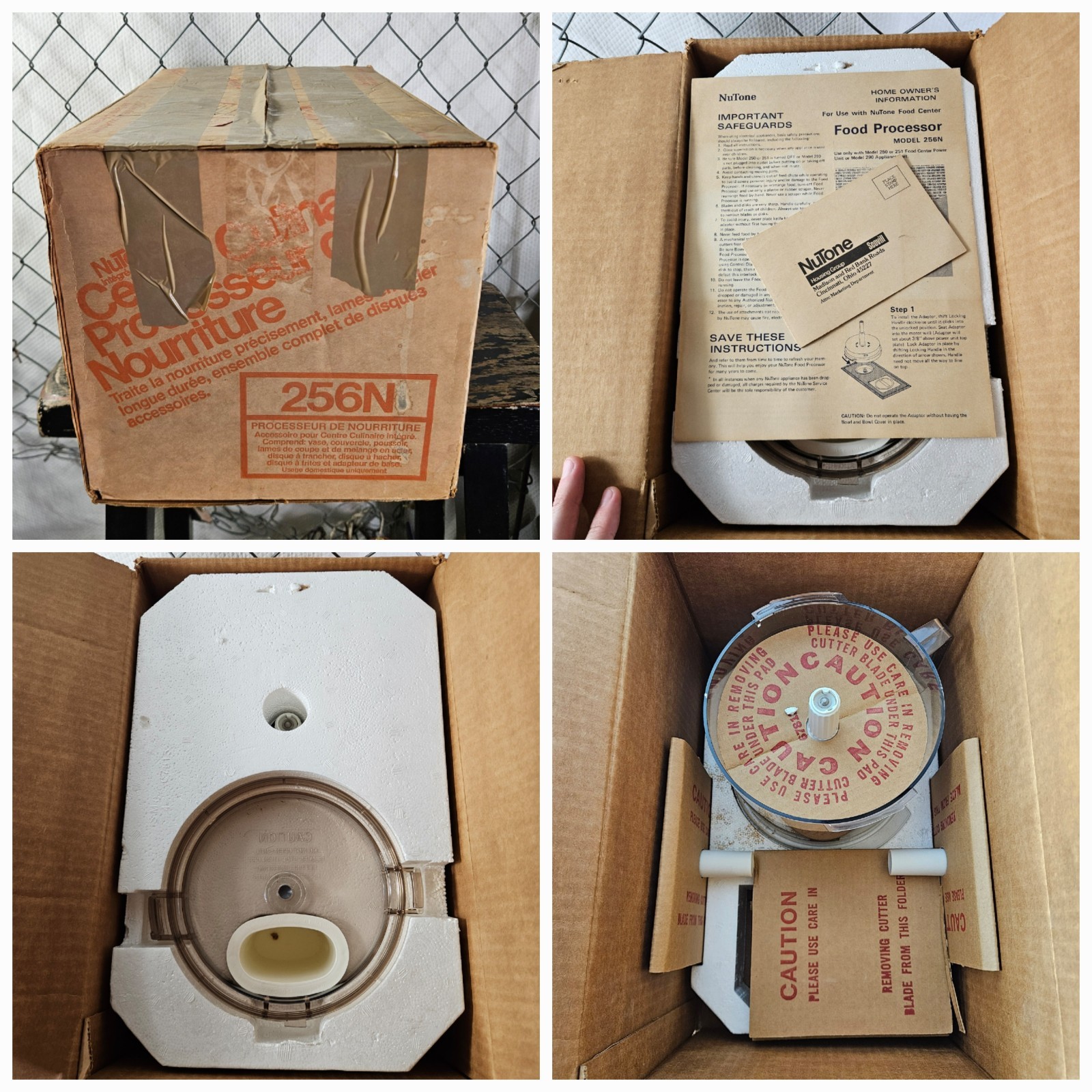NEW RARE Vintage NuTone Food Center Food Processor Model 256N – Open Box