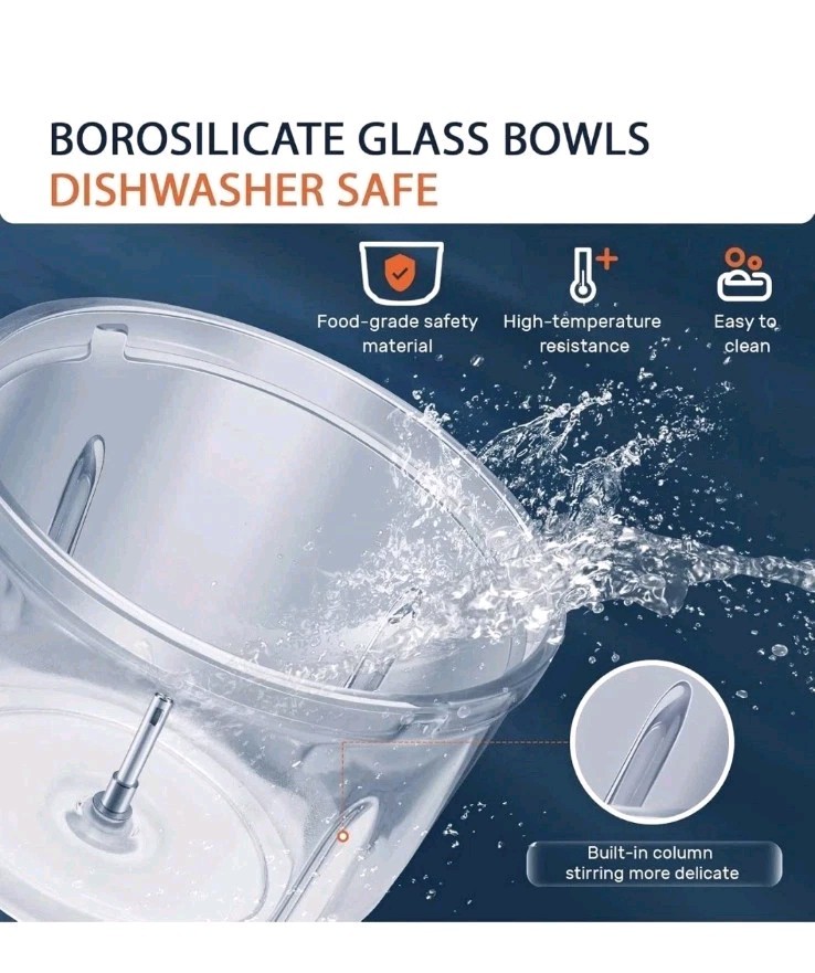 Bear Food Processor, Electric Food Chopper with 2 Glass Bowls (8 Cup+2.5 Cup),