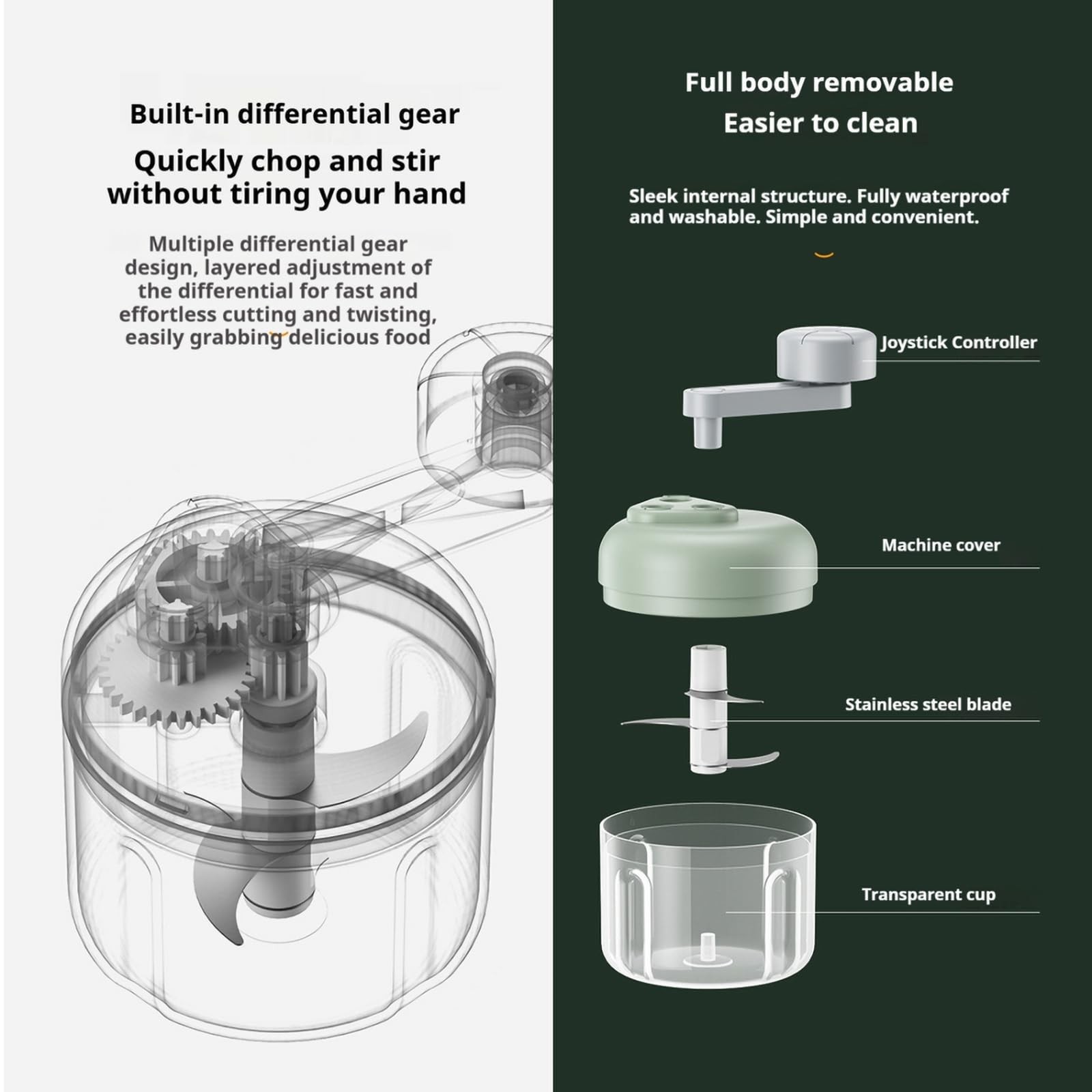 3-Speed Manual Food Chopper-Hand Crank Vegetable Chopper & Garlic Mincer for …