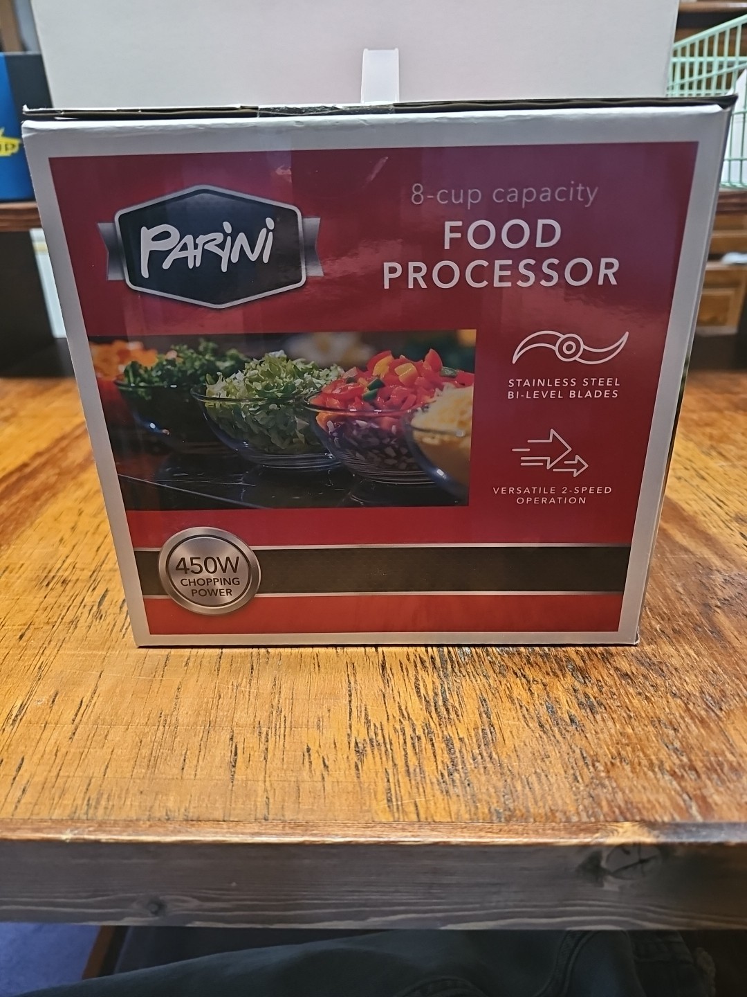 Parini Food Processor – 8 Cup 2 Speed 450w 4-Stainless Steel Blades Brand New
