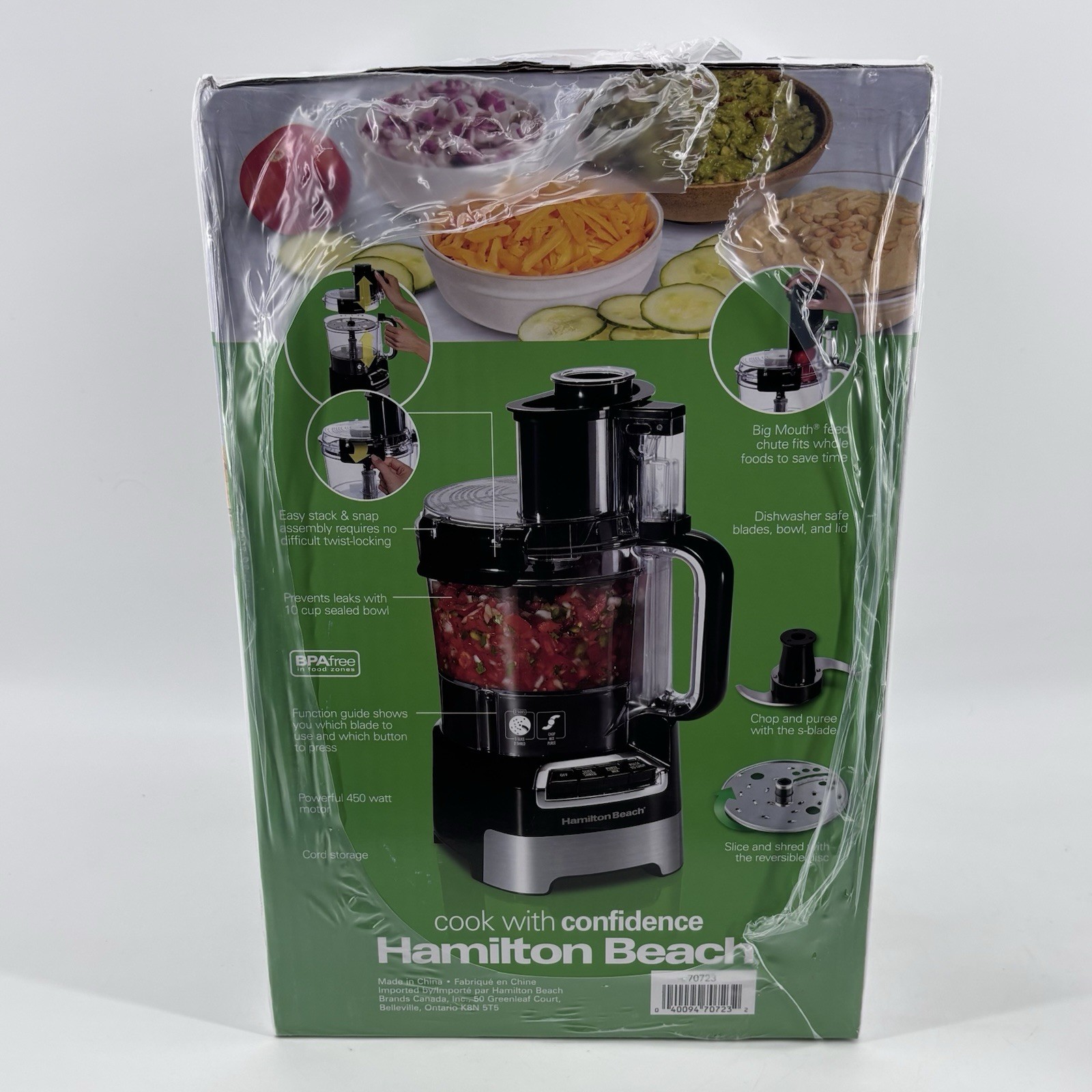 Hamilton Beach 10 Cup Food Processor and Chopper with Stack & Snap Design, Black