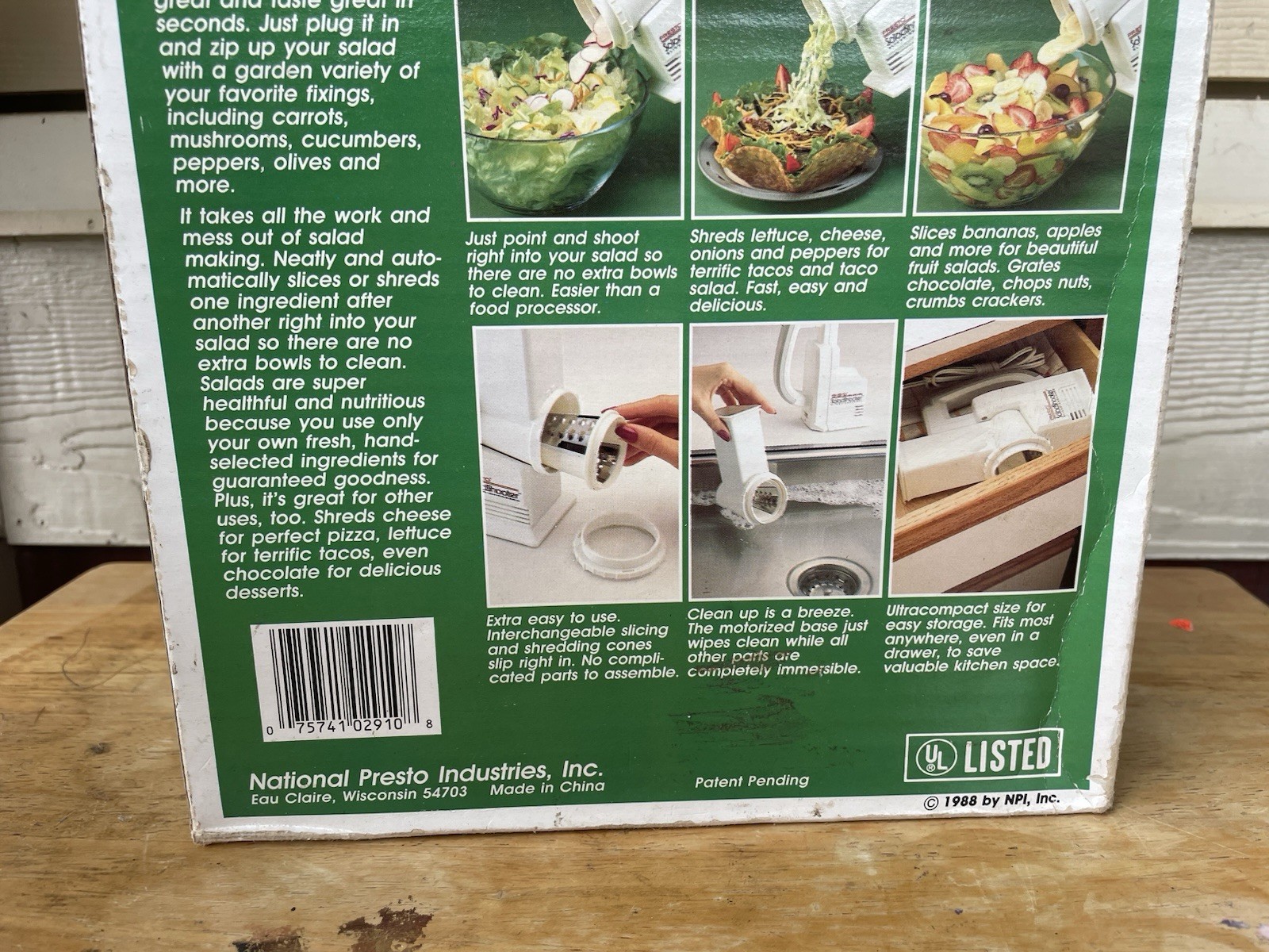 Presto Salad Shooter Electric Slicer Shredder 1993 New Old Stock #2910 Free Ship