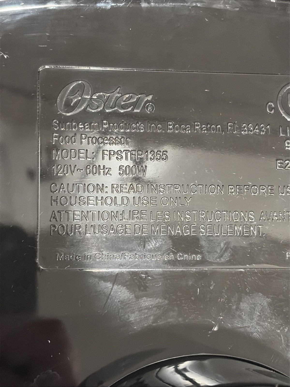 Oster 10-Cup Kitchen Food Processor Replacement Base Motor Unit FPSTFP1355