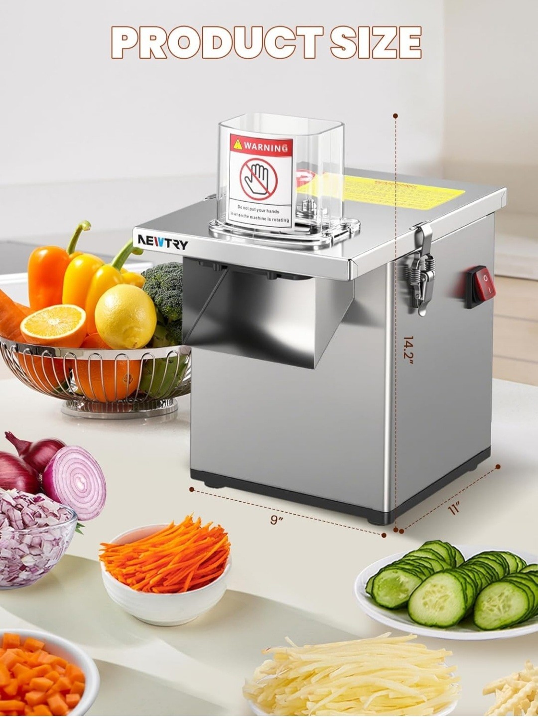 4-in-1 Electric Vegetable Processor – Slicer, Dicer, Shredder, Cutter 200W NEW