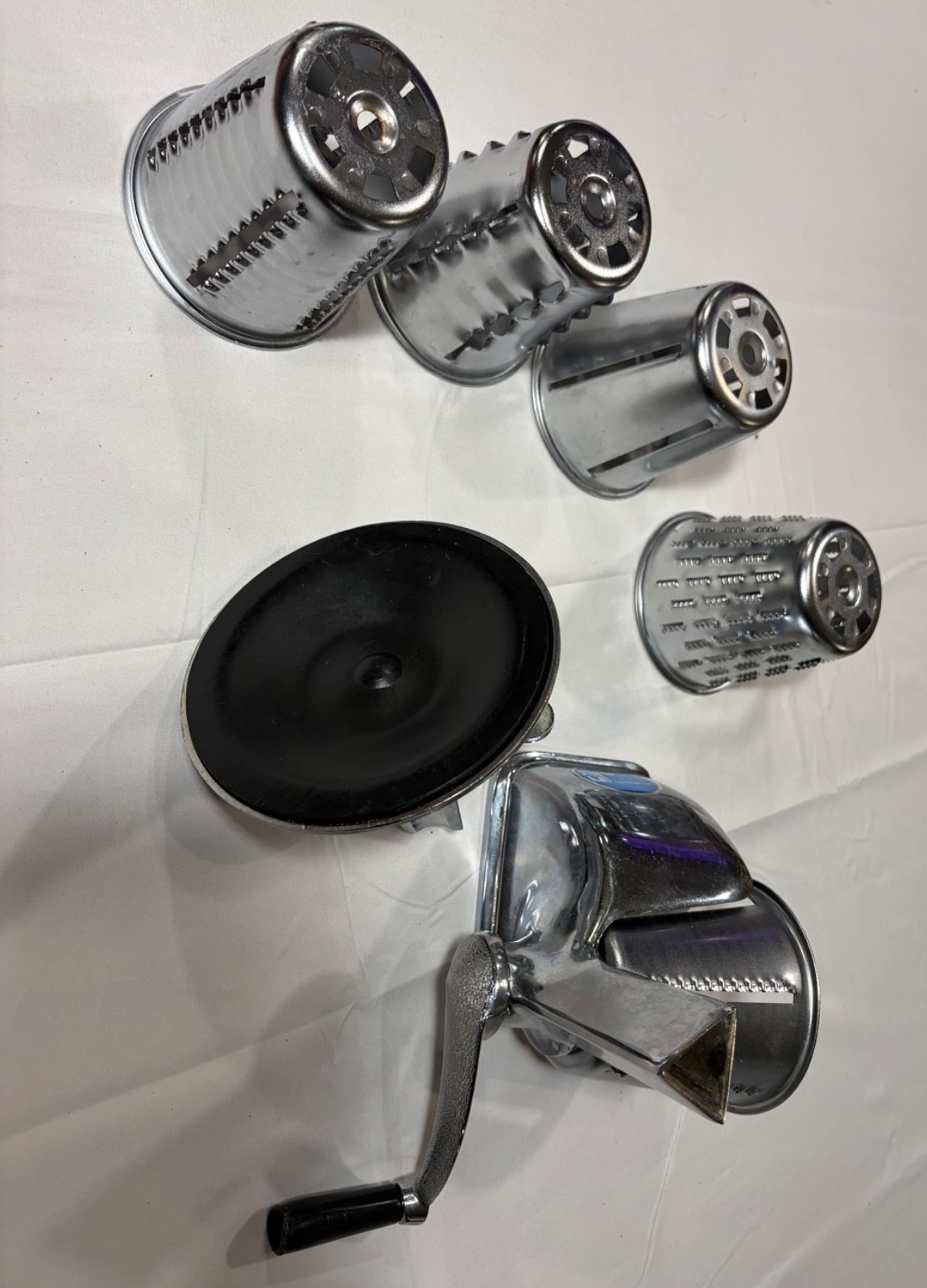 Townecraft Stainless Metal Food Grinder Shredder Processor Chopper & 4 Cones