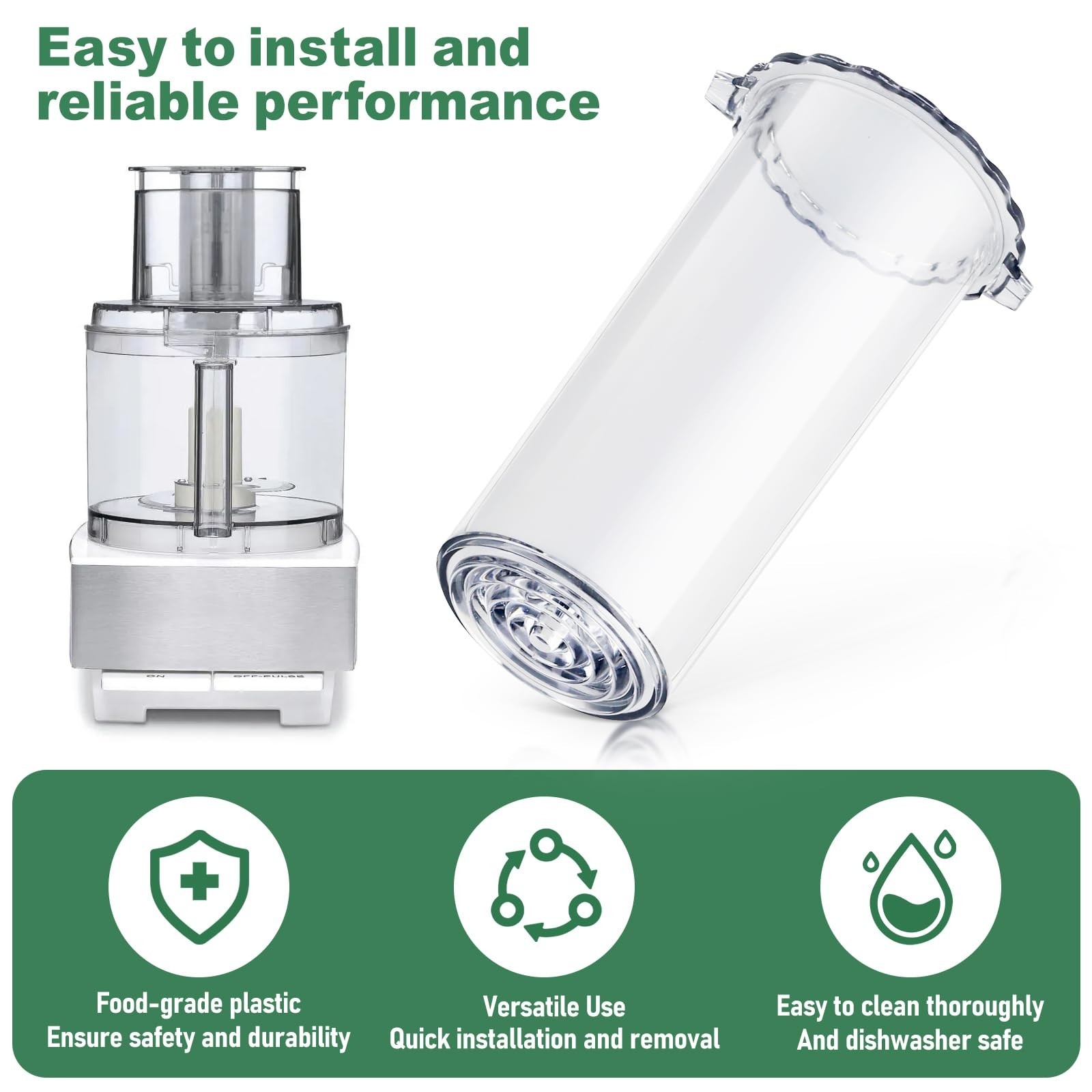 Large Locking Pusher Replacement for Cuisinart Food Processors DLC-5, DLC-10C, D
