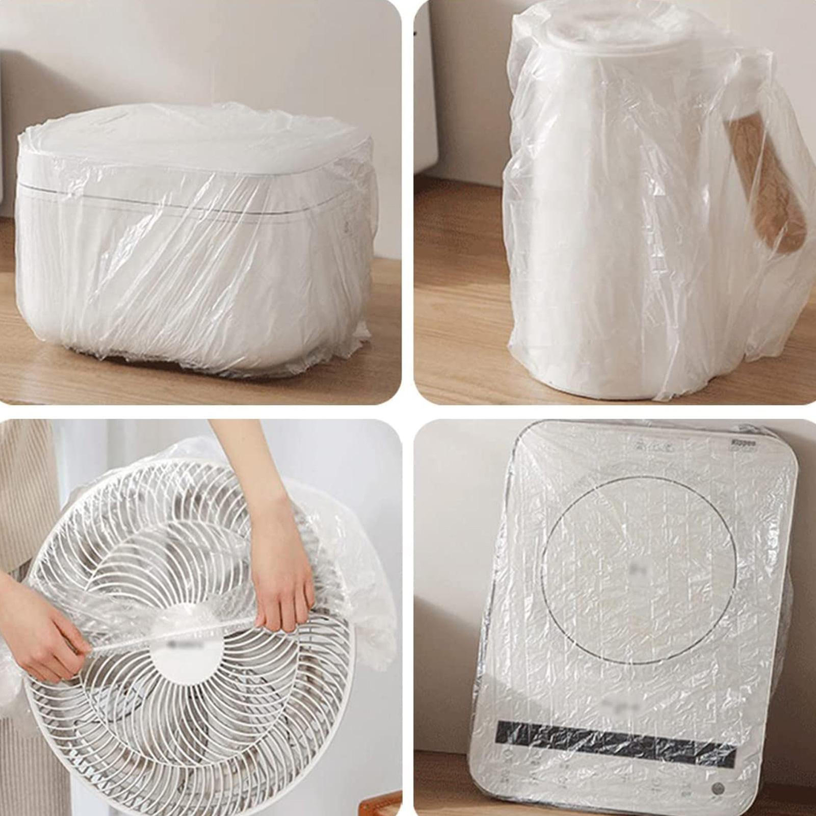 30pcs Thickened Dust Cover Transparent Kitchen Appliance Cover In Various Sizes