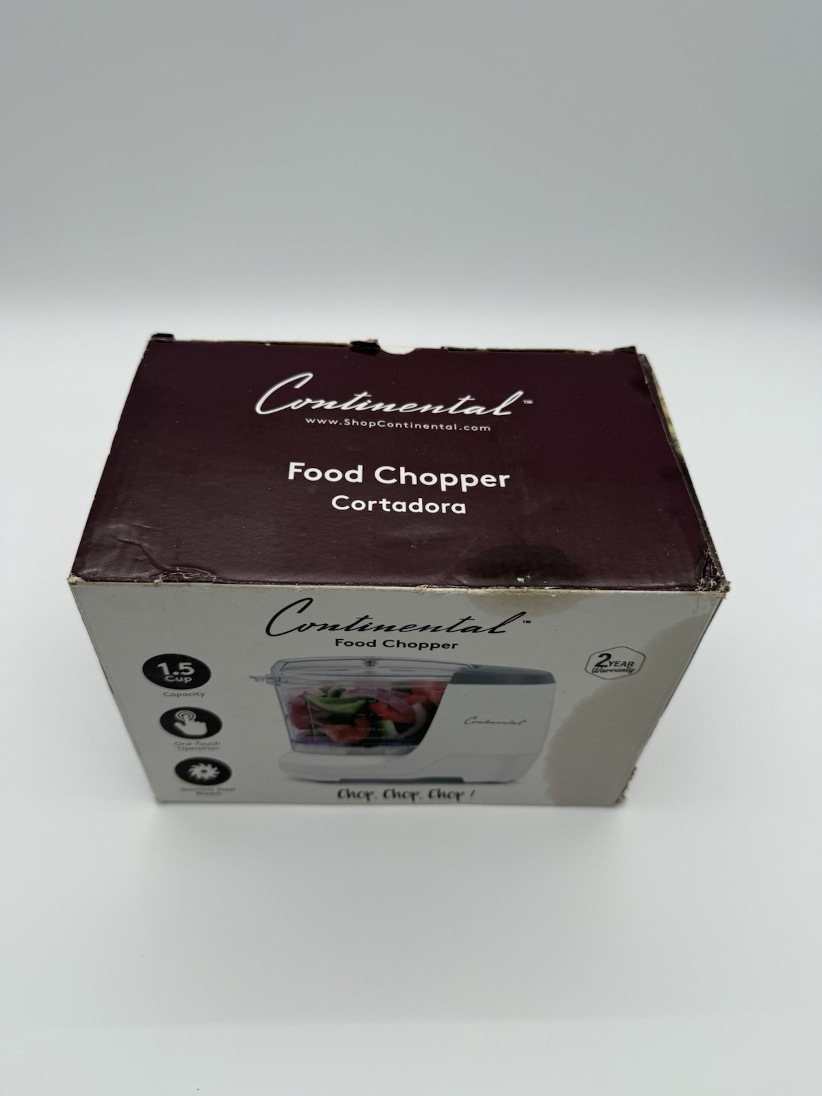 Continental Food Chopper Mini Electric 1.5-Cup Electric White CE-FP001L