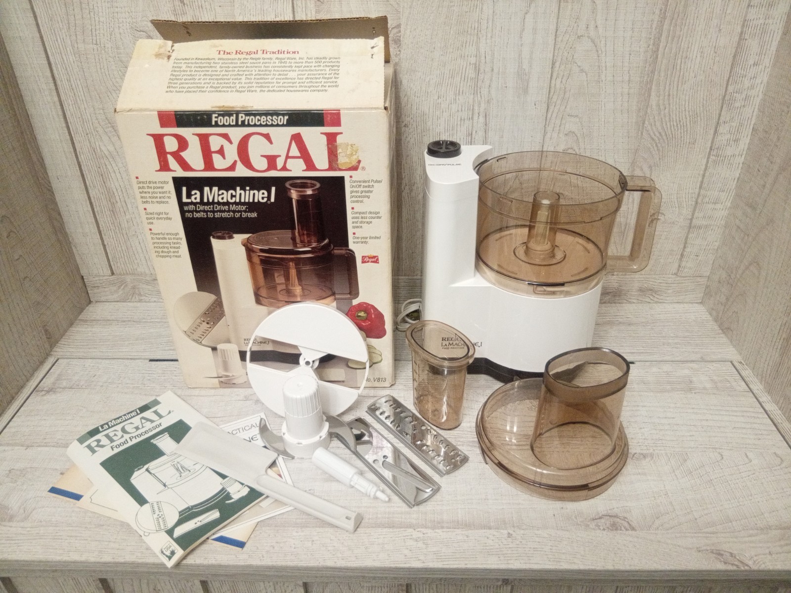 Vintage Regal Food Processor V813 La Machine Tested Complete