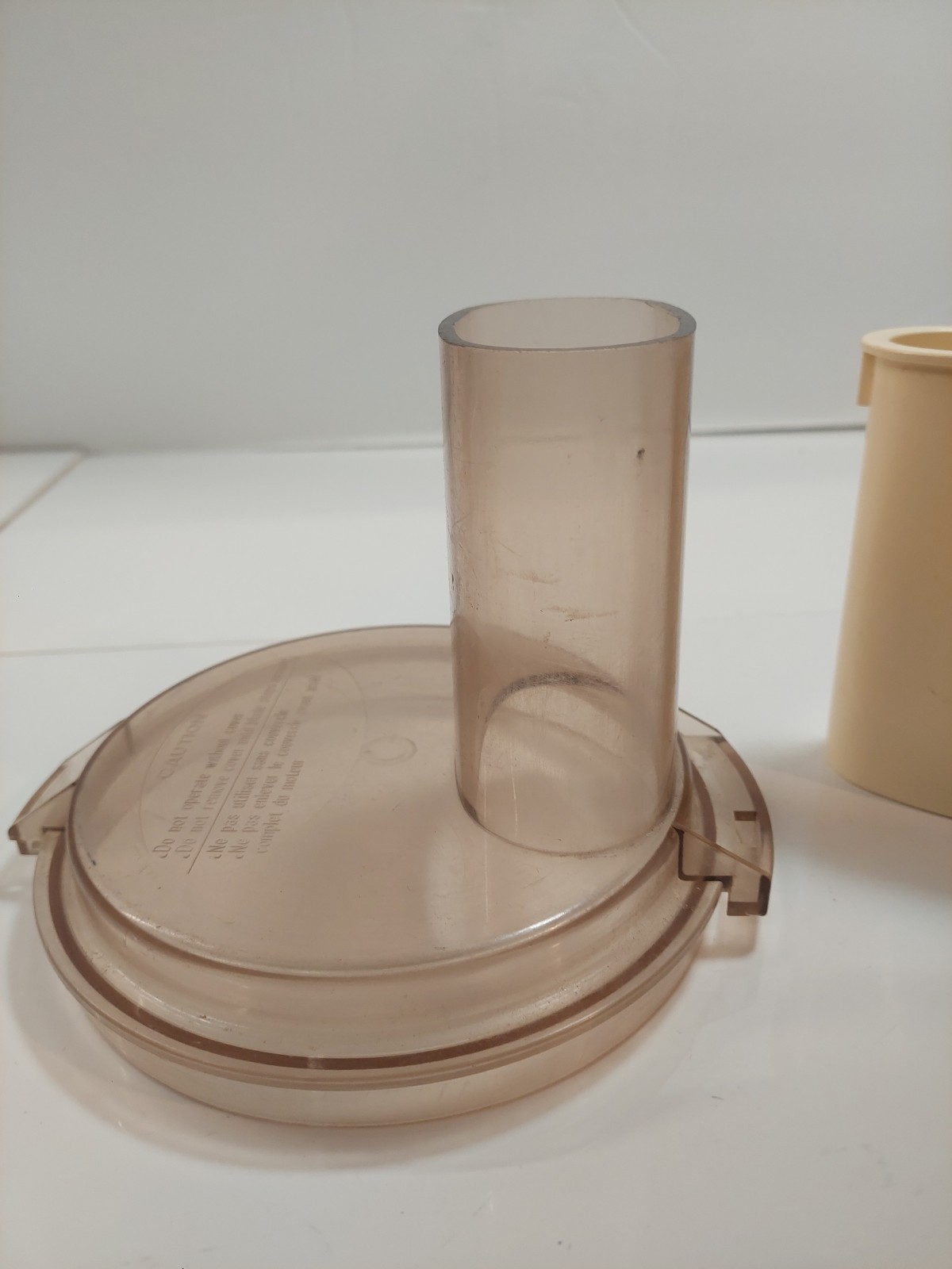 Robot Coupe Food Processor RC-2B Work Bowl Lid Amber Genuine France With Pusher