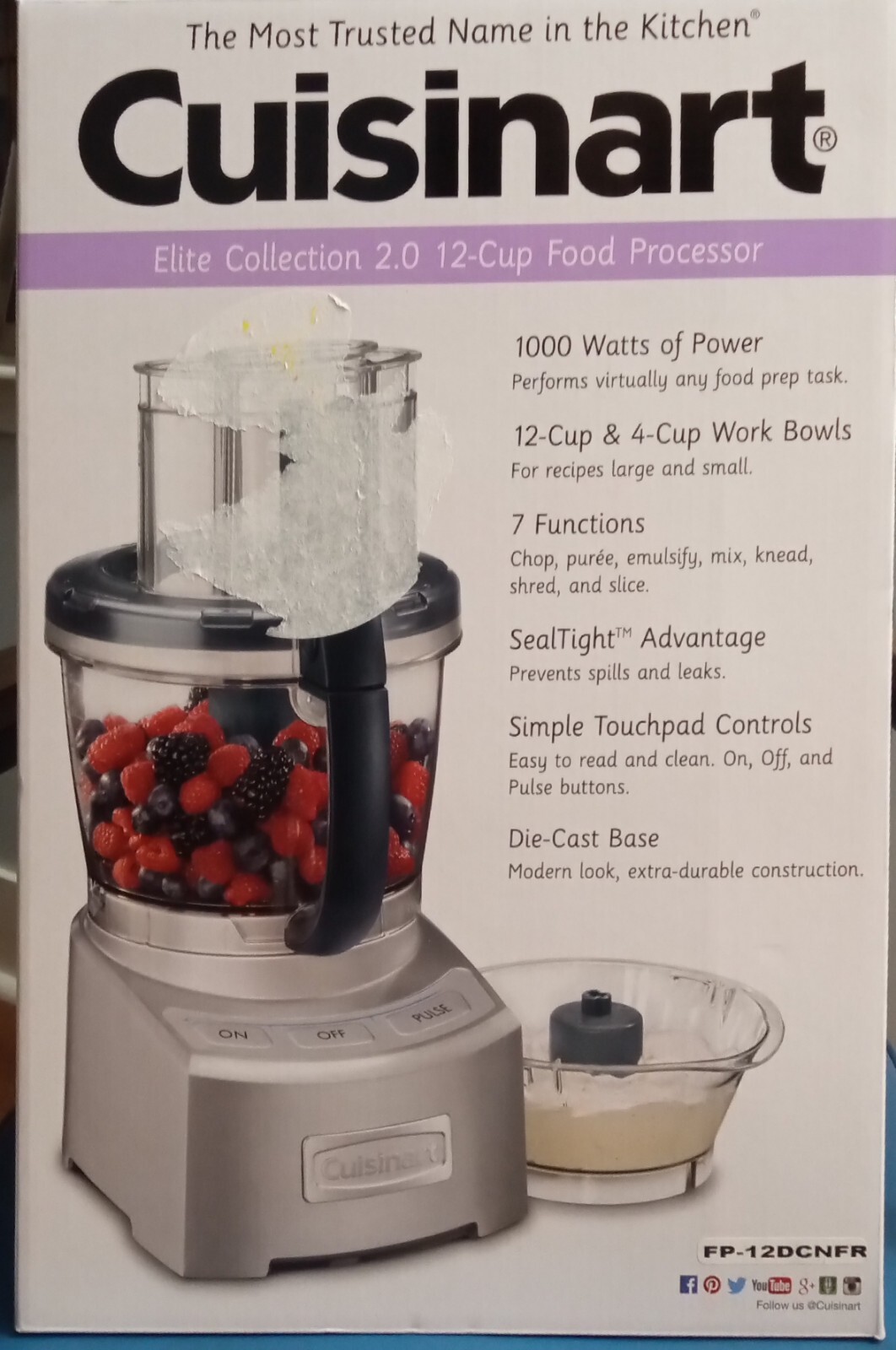 Cuisinart Elite Collection 12-Cup Die Cast Food Processor NIB Refurbished
