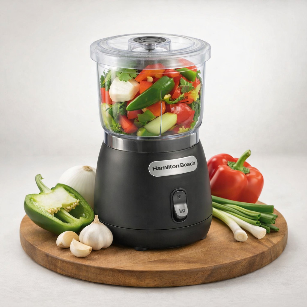 Hamilton Beach Stack & Press 2 Speed Food Chopper, 3 Cup Bowl Capacity, 72890F