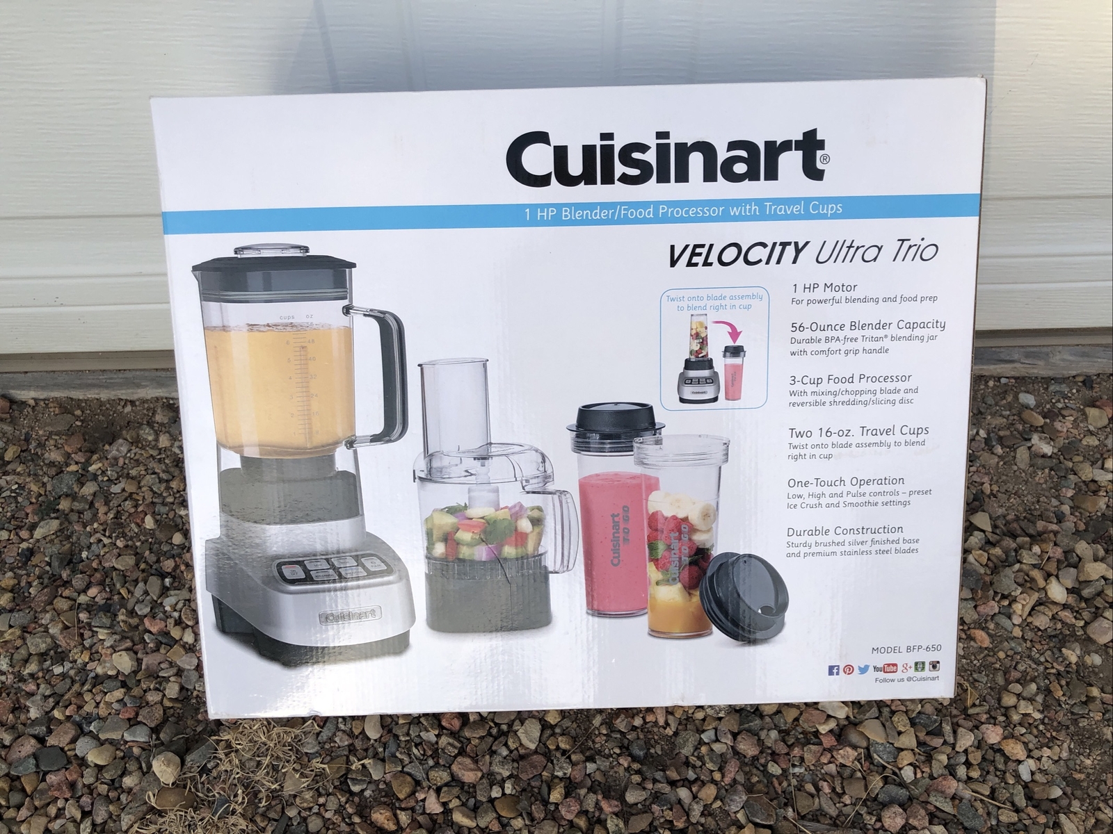 Cuisinart Velocity Ultra Trio Blender/Food Processor/Travel Cups (Black & Sta…