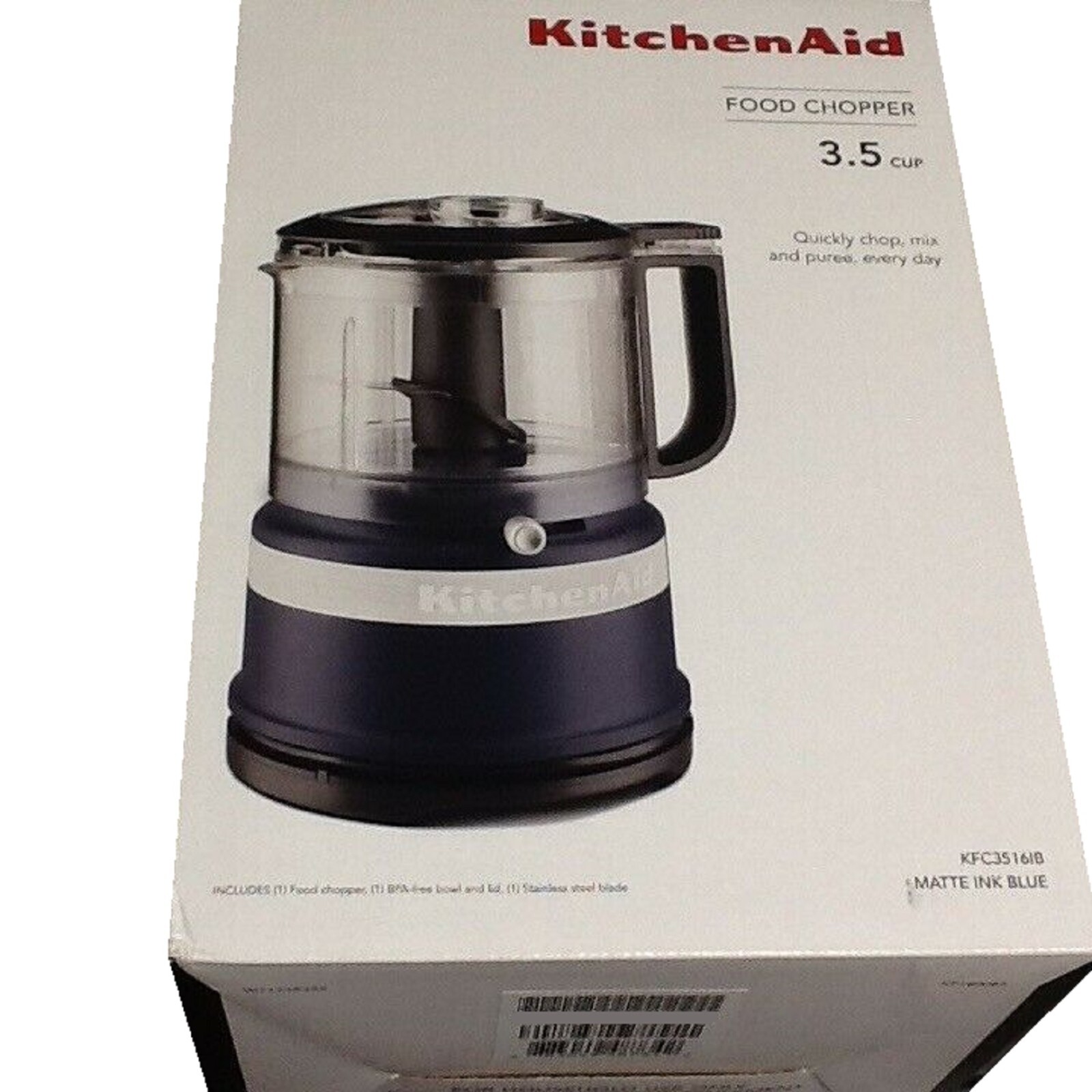 new in box INK BLUE KitchenAid 3.5-Cup Food Chopper a.k.a. Processor KFC3516IB