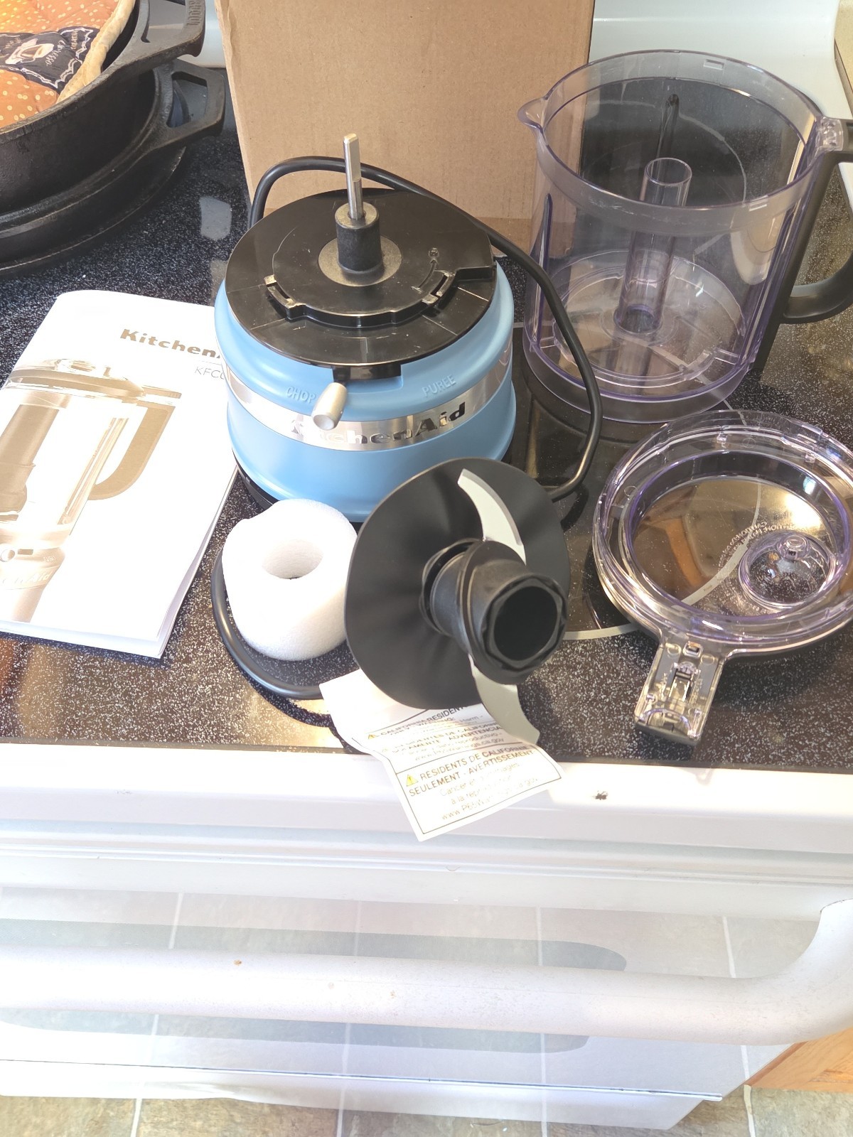 KitchenAid Chopper KFC3516AQ 3.5 Cups Mini Food Processor – Aqua Sky Color. New.