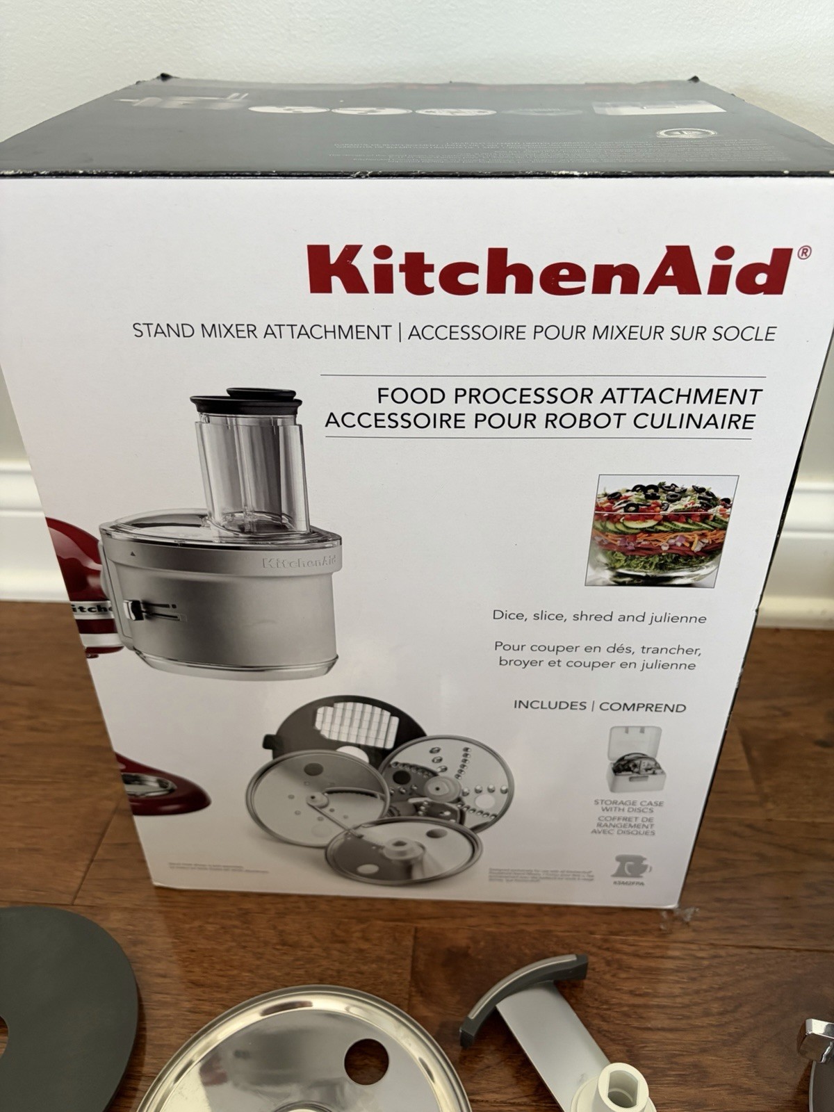 KitchenAid KSM2FPA Food Processor Attachment + Dicing Kit + Case – Used Twice