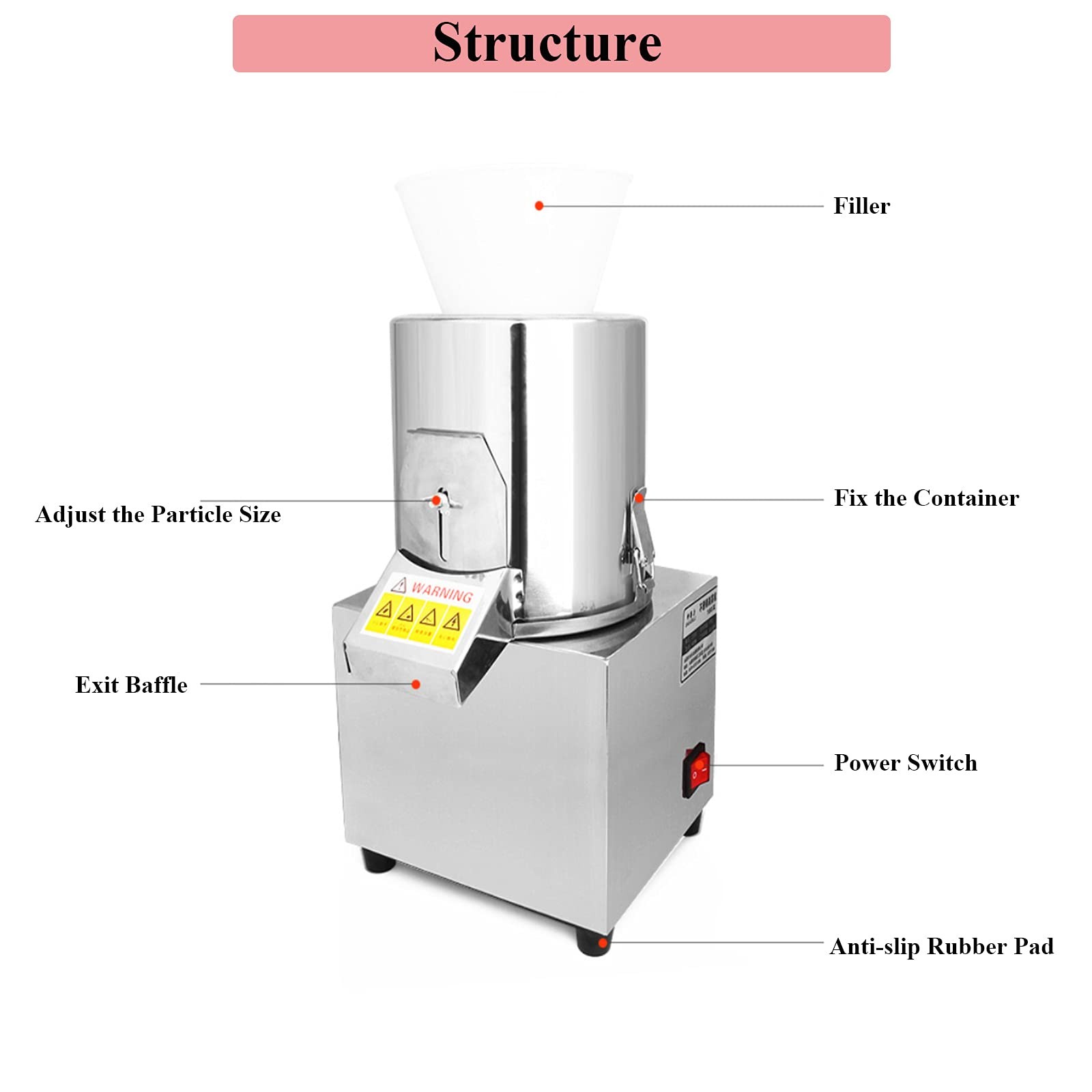 Commercial Electric Food Processor 550W – Heavy Duty Vegetable Chopper Machin…