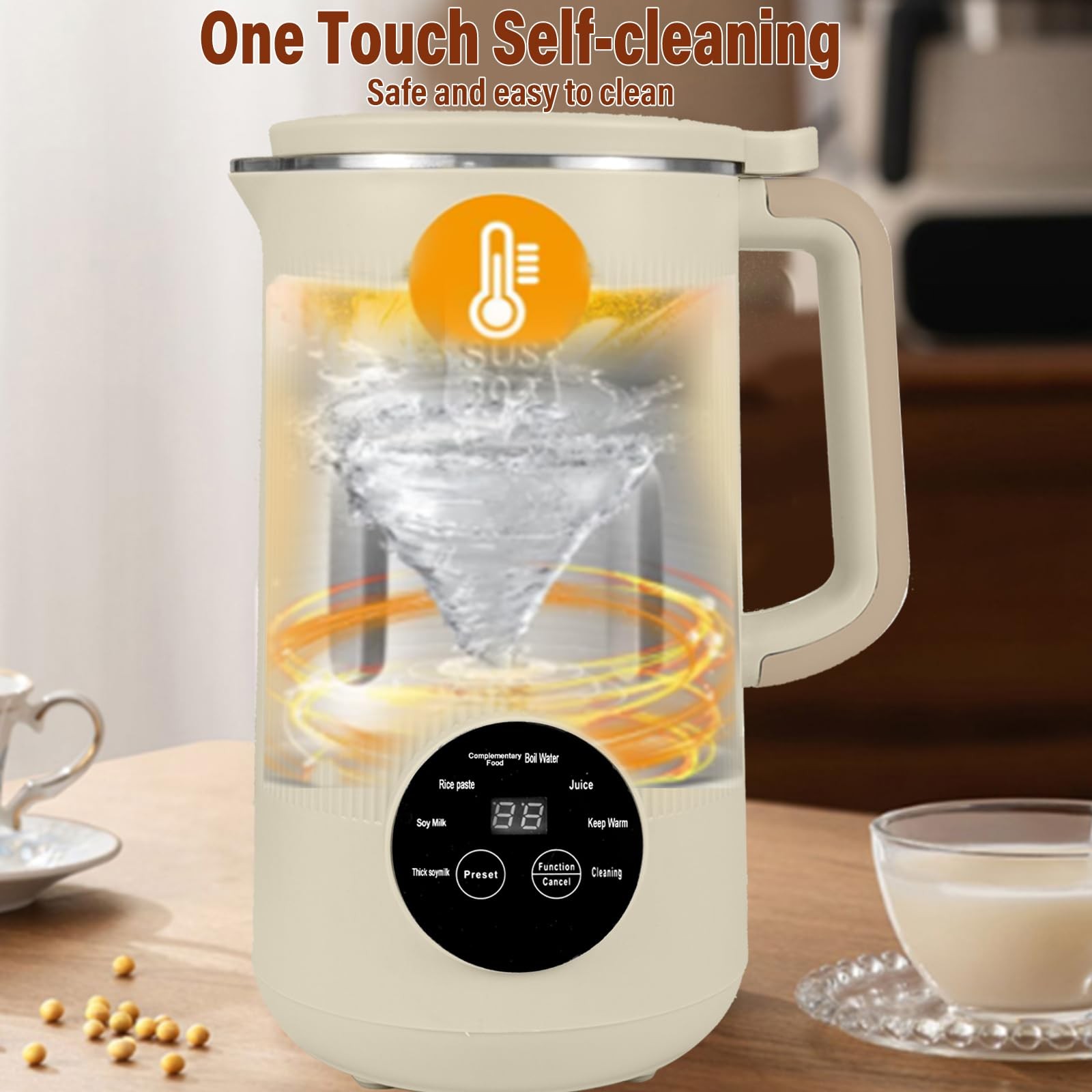 8-in-1 Automatic Soy Nut Milk Maker,40oz Soy Milk Maker for Homemade Almond,O…