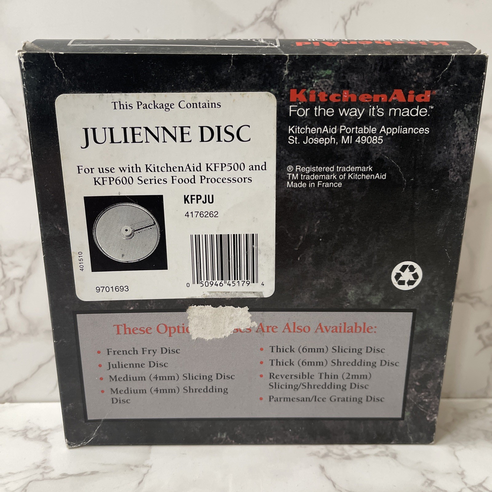 Set of 3 KitchenAid Food Processor Discs Julienne Thick Slicing Shredding DVSA