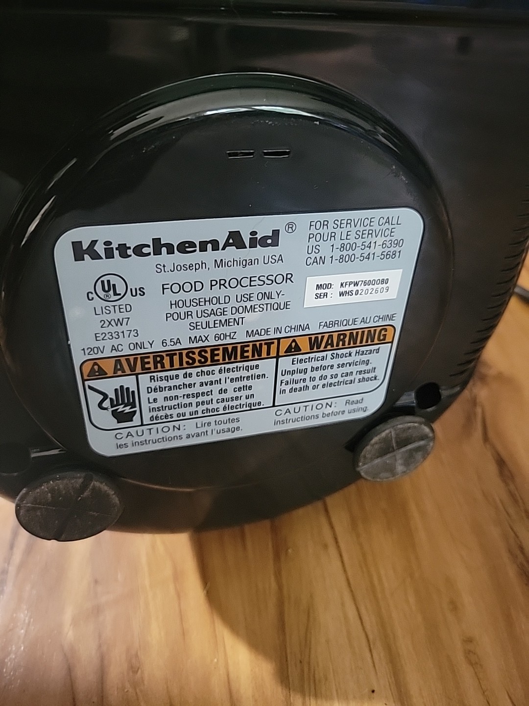 KITCHENAID FOOD PROCESSOR 12-Cup Black KFPW760q0B0 Unit Only