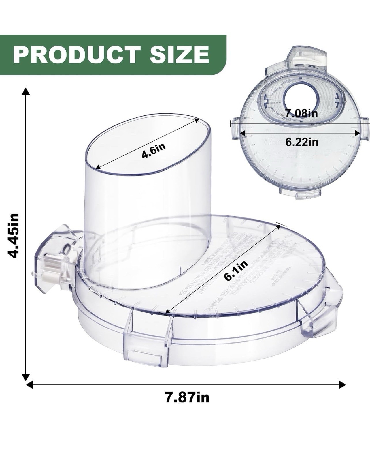 REPLACEMENT CUISINART DLC117BGTXT1 7-CUP COVER LID 4 LOCKING TABS DLC-10 SERIES