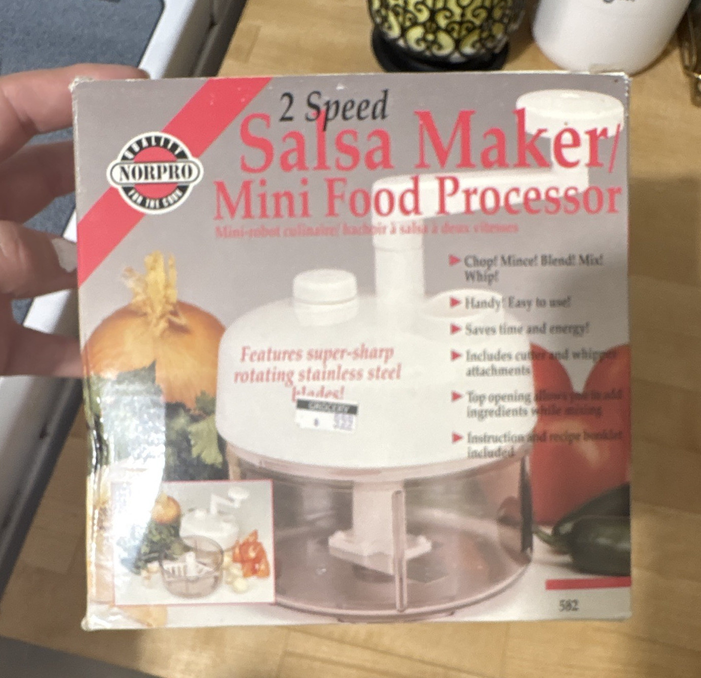 Norpro 2-Speed Manual Salsa Maker Mini Food Processor 2 Cup Recipe Book vintage