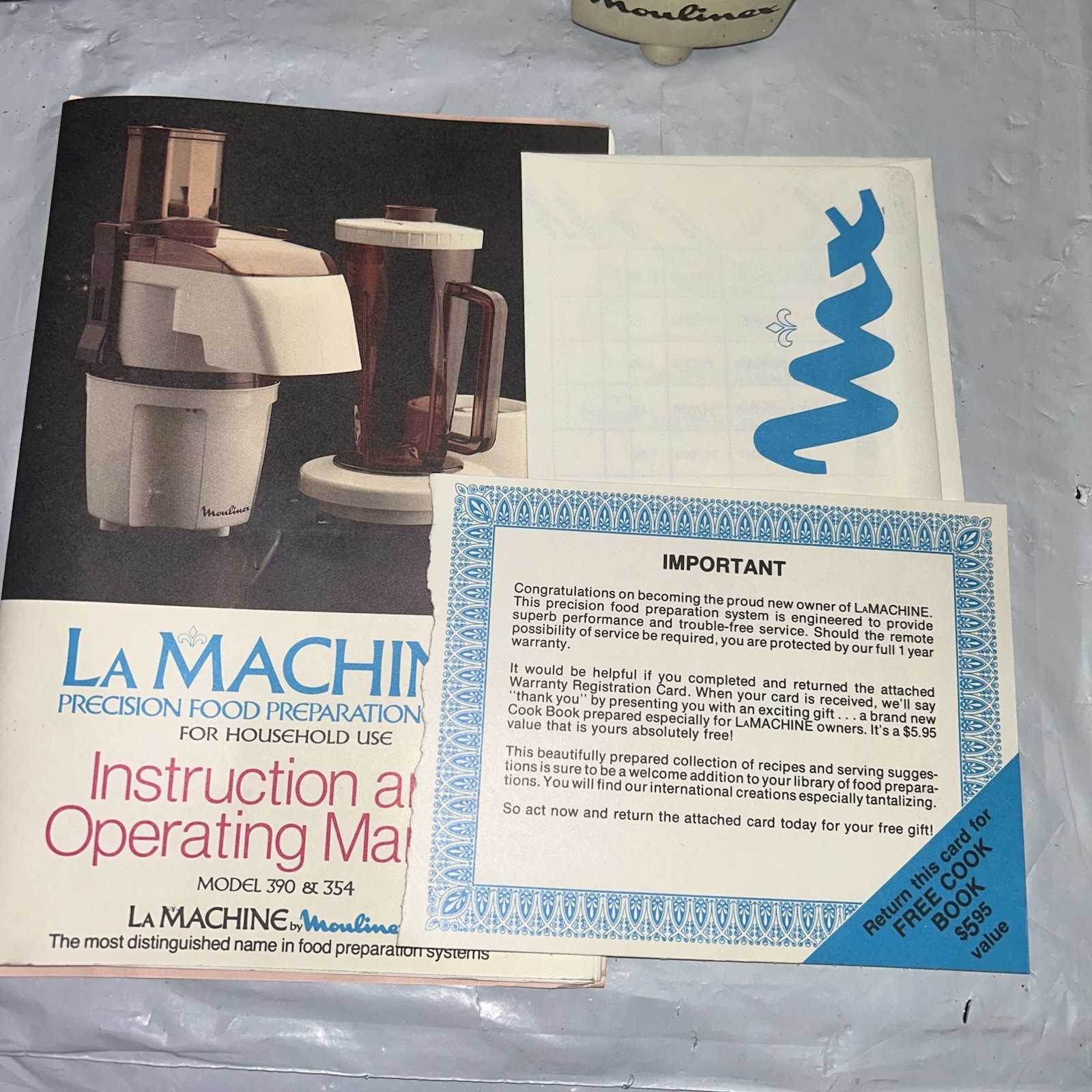 Vintage Moulinex La Machine Deluxe Food Processor Model 354