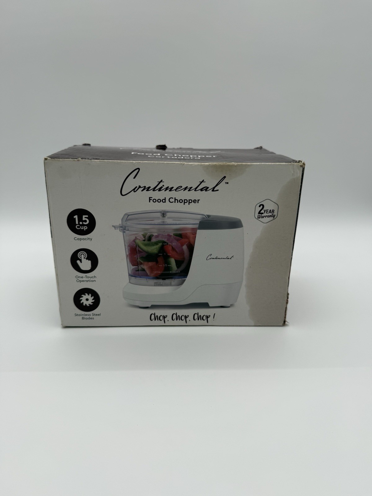 Continental Food Chopper Mini Electric 1.5-Cup Electric White CE-FP001L