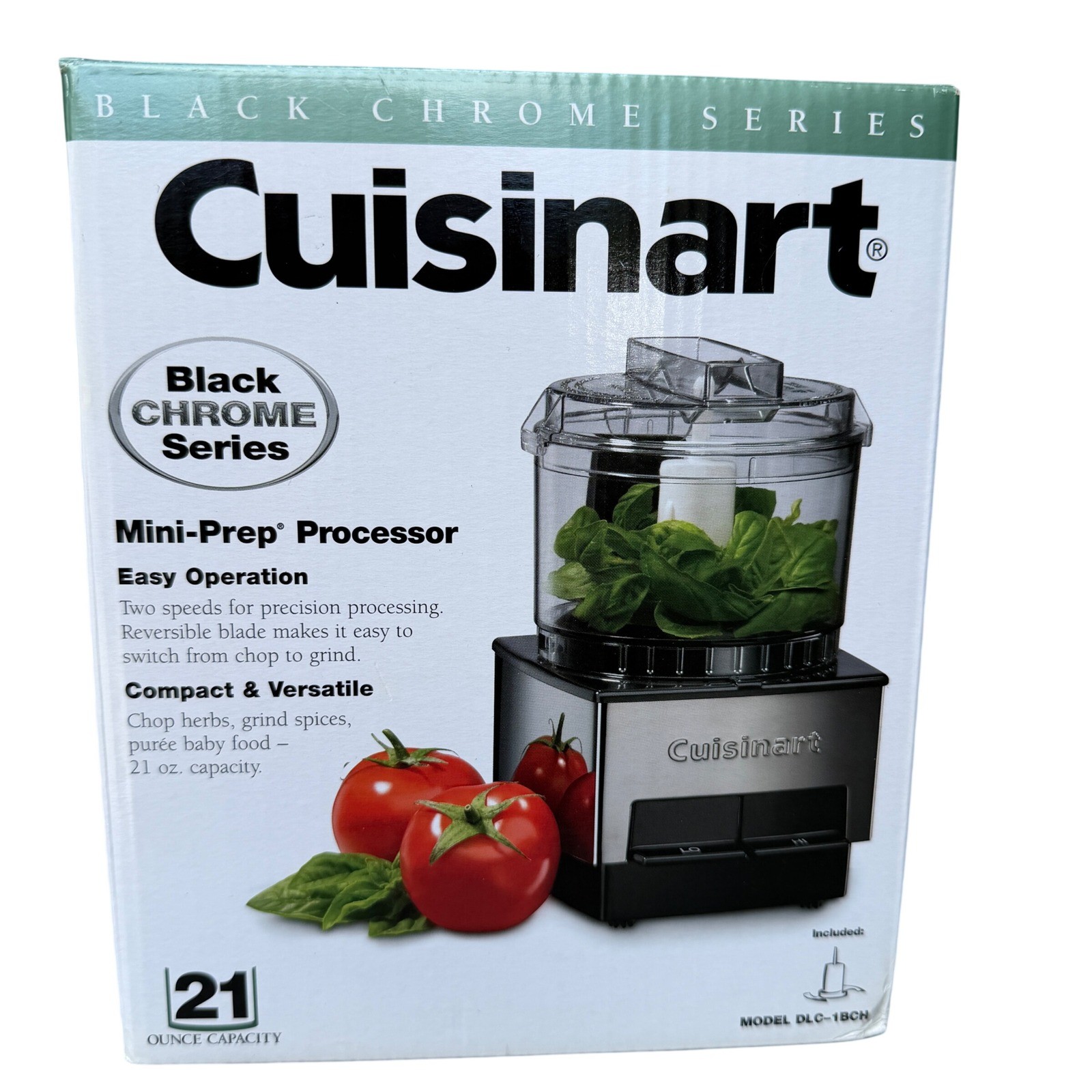 Cuisinart Mini-Prep Processor Black Chrome Series DLC-1BCH 21 Oz Capacity NEW