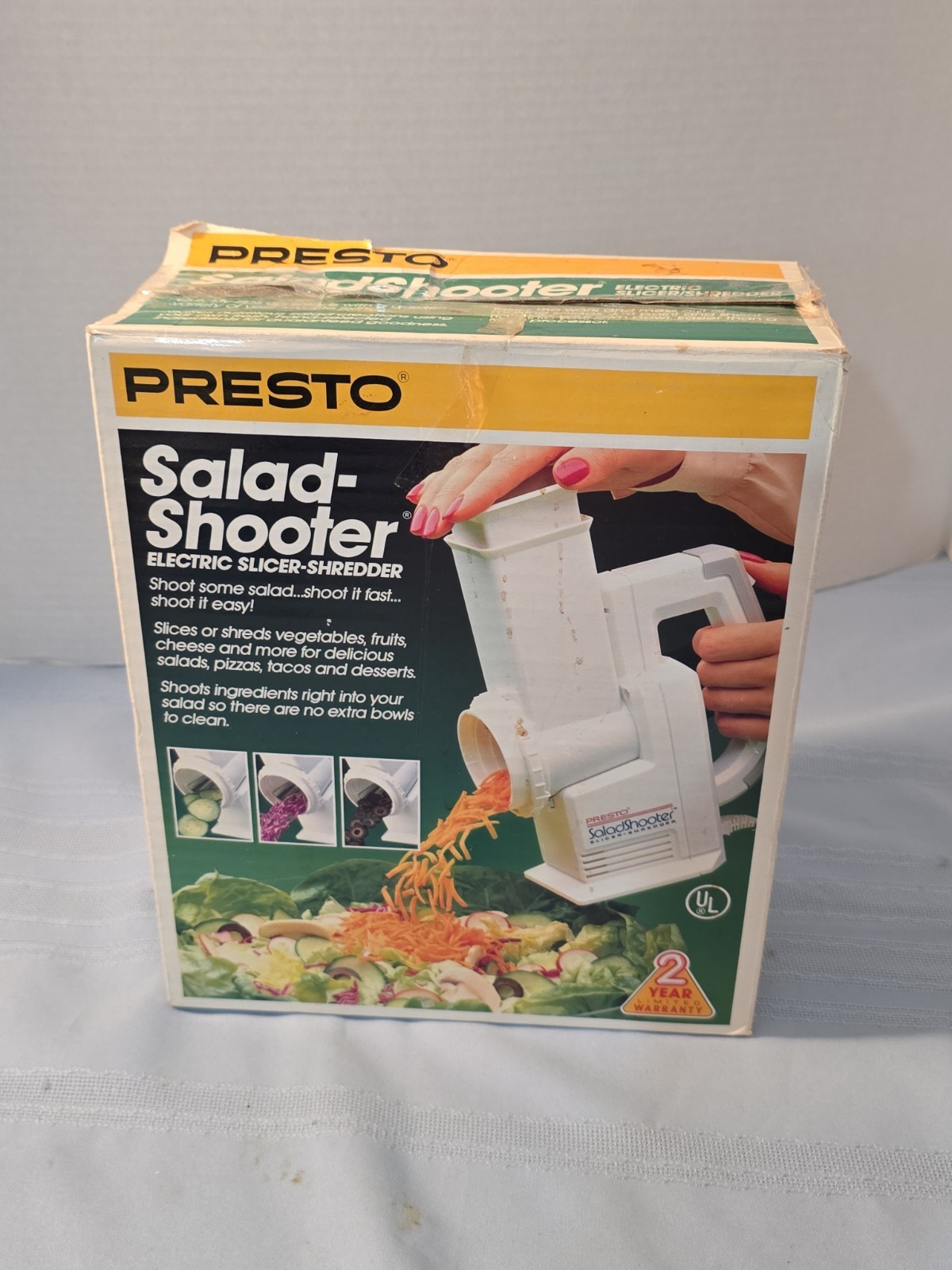 Presto 02910 SaladShooter Electric Food Slicer Shredder With Box. Works