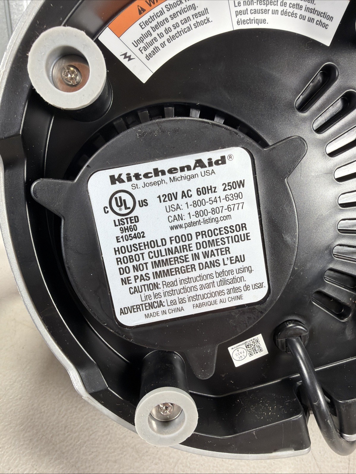 KitchenAid KFP0718CU Food Processor Replacement Motor Base ONLY