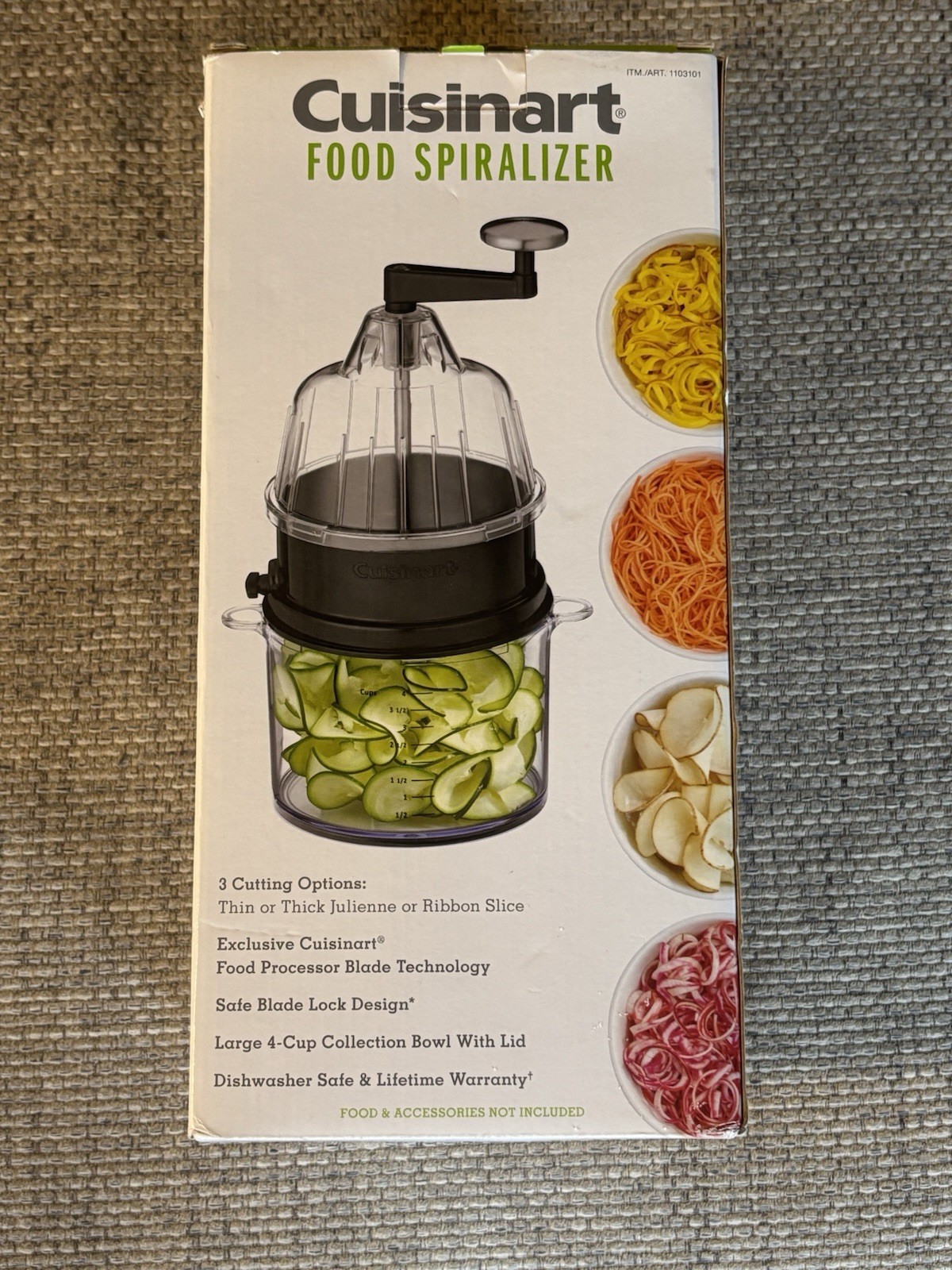 Cuisinart Food Spiralizer 3 Cutting Options 4 Cup Dishwasher Safe