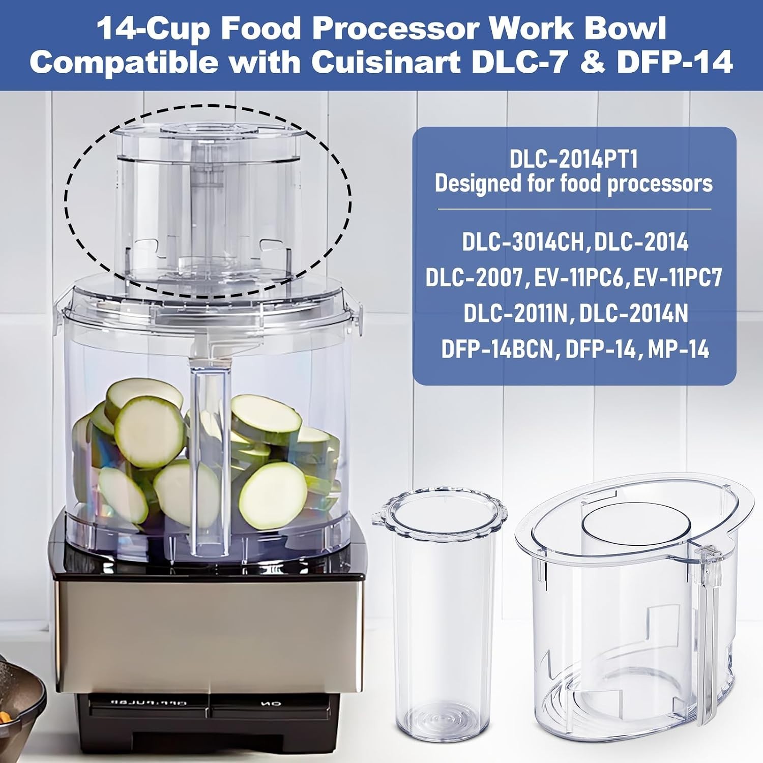 DLC-2014 Compatible Pushers: 14-Cup Food Processor Parts with Easy Clean Feature