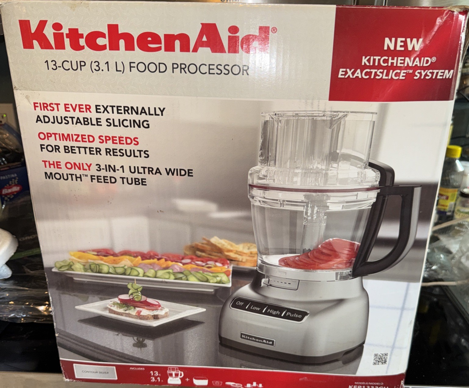 KitchenAid Food Processor 13-Cup Contour Silver KFP1333CU0 ExactSlice System