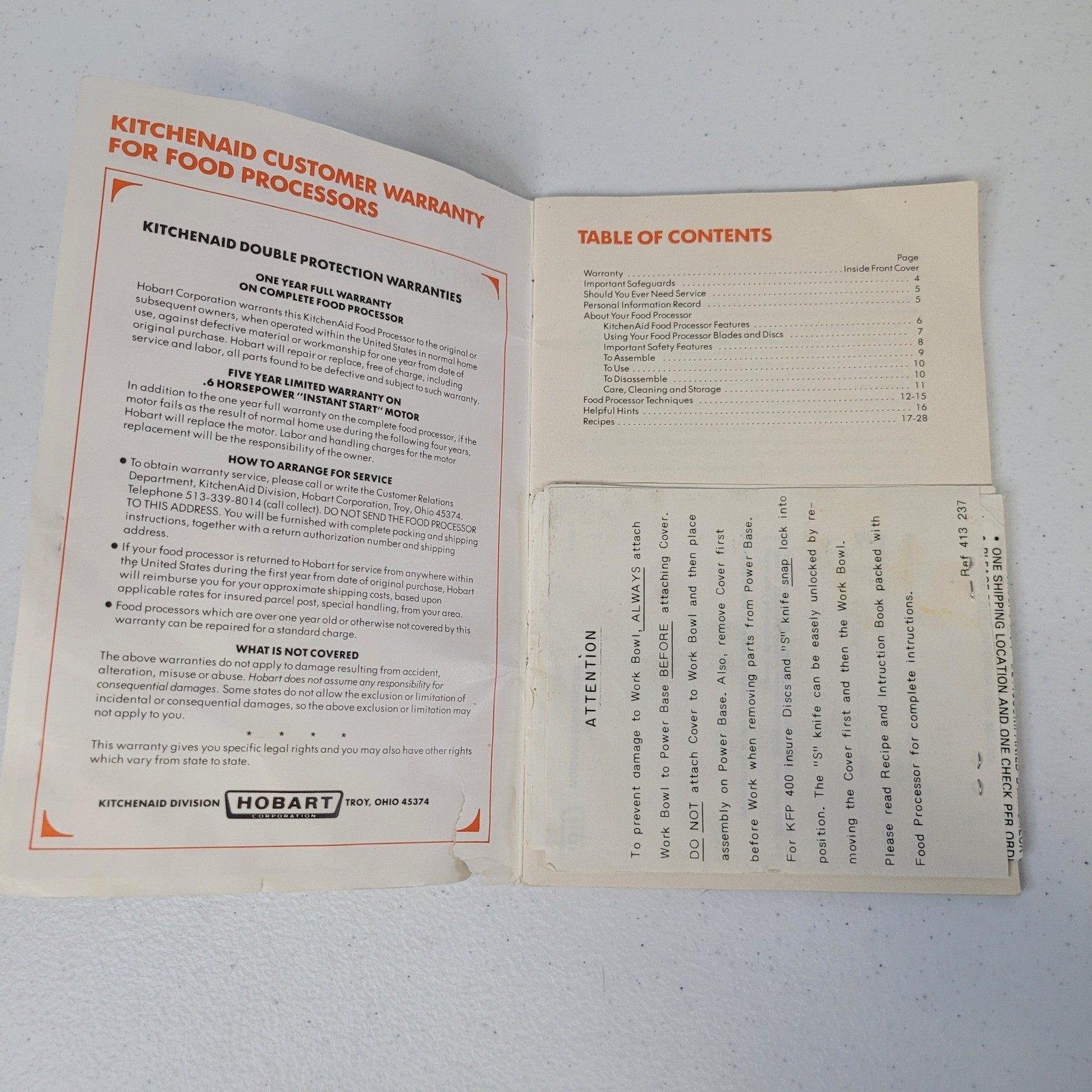 KitchenAid Multi Function Food Processor Model KFP700 Recipes Instruction Manual