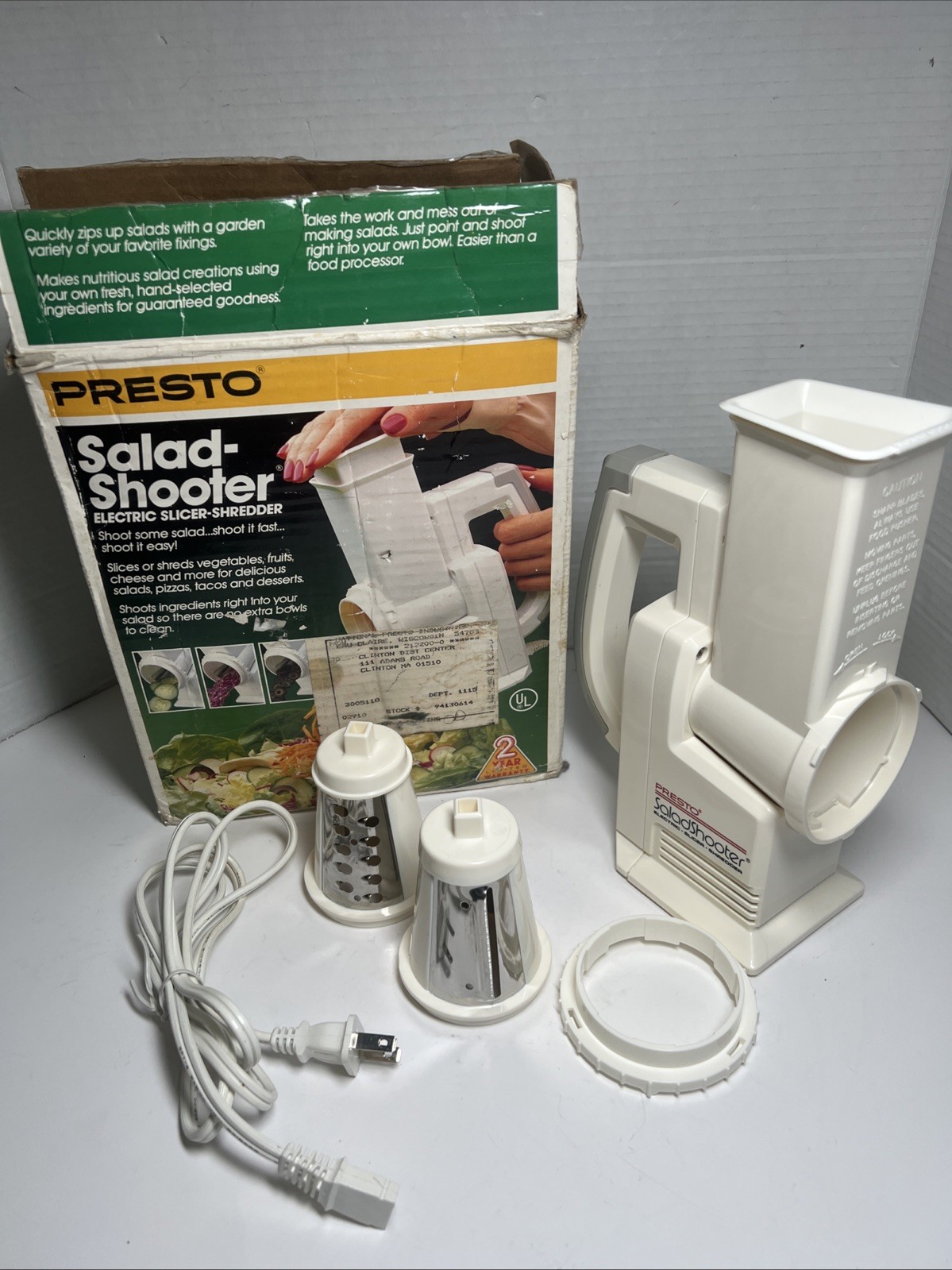 Presto Salad Shooter Electric Food Slicer/Shredder Model 0291001