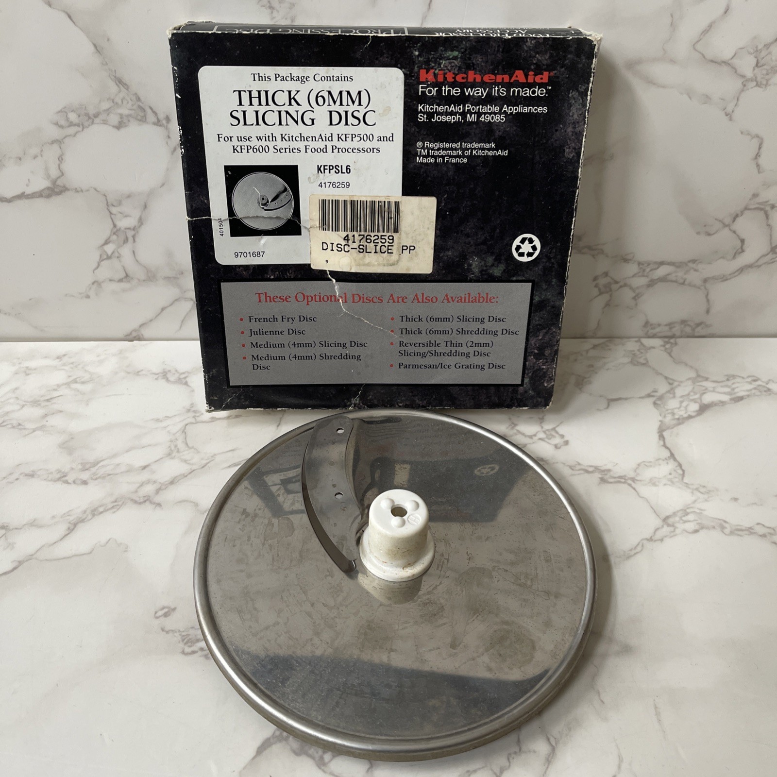 Set of 3 KitchenAid Food Processor Discs Julienne Thick Slicing Shredding DVSA
