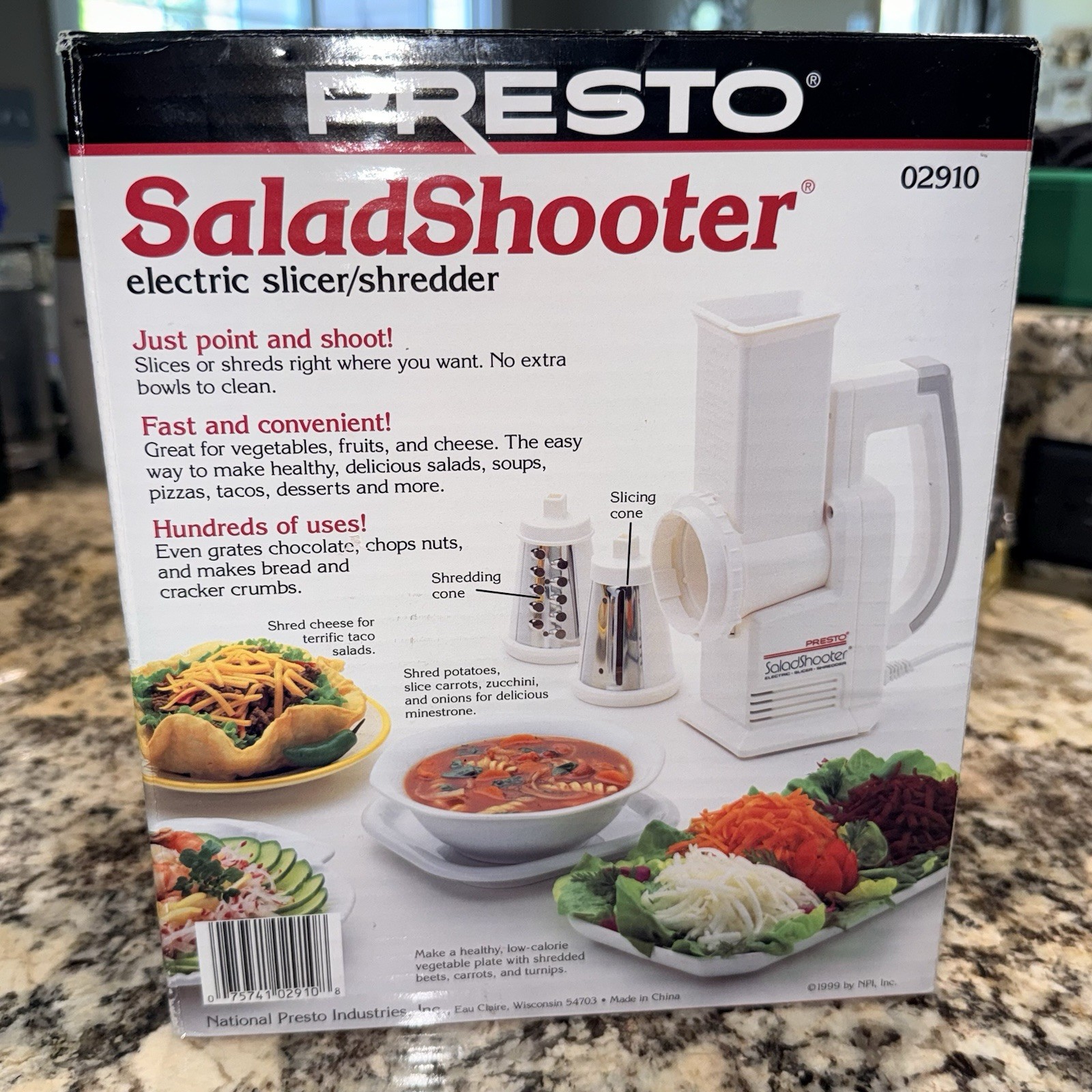 Presto Salad Shooter 02910 Electric Slicer Shredder Handheld New OB – Vintage