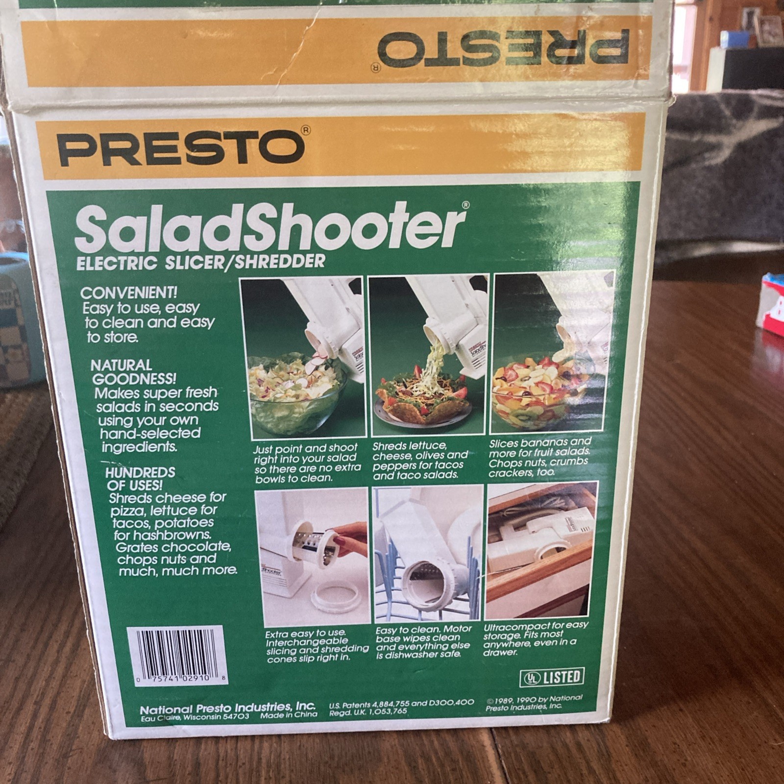 Vintage PRESTO 02910 Salad Shooter Electric Slicer Shredder TESTED and WORKs