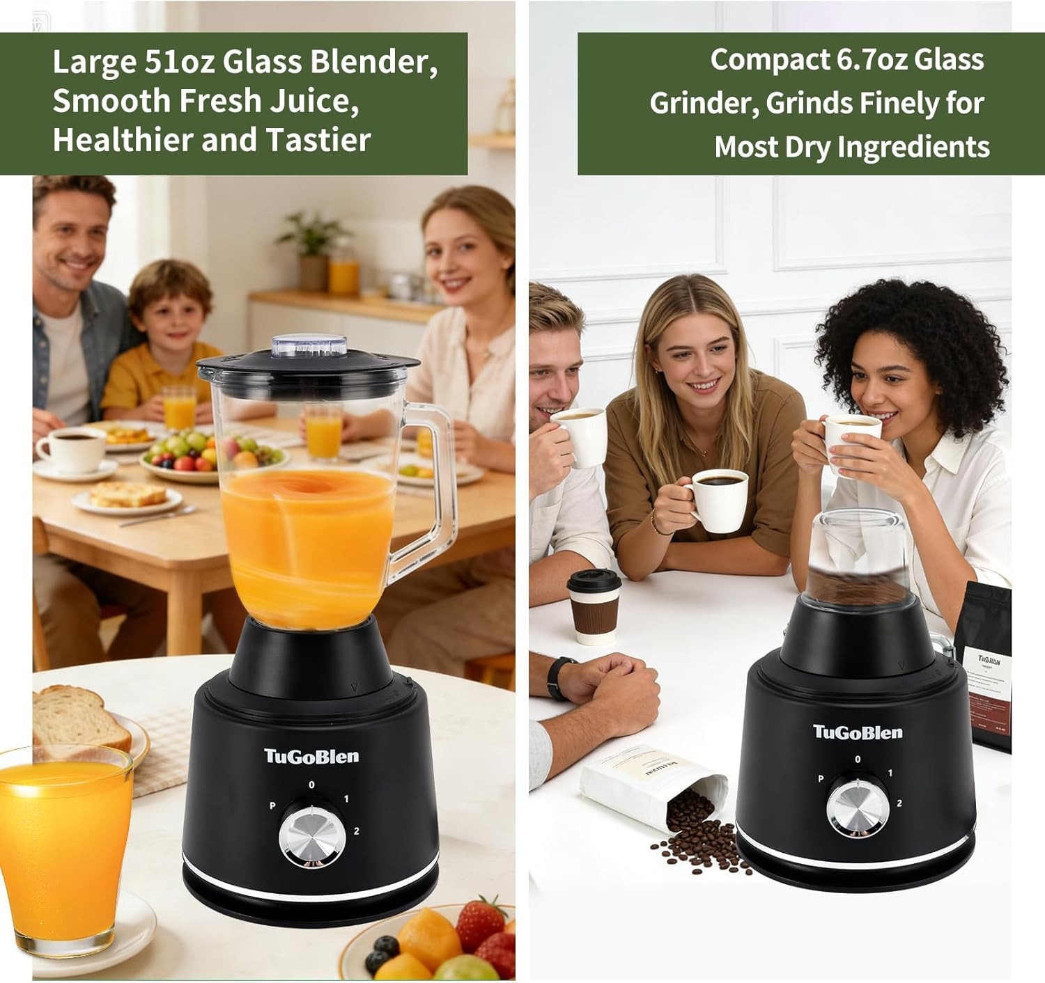 7-In-1 Multifunctional Food Processor with 68Oz Processing Bowl,51Oz Glass Blend