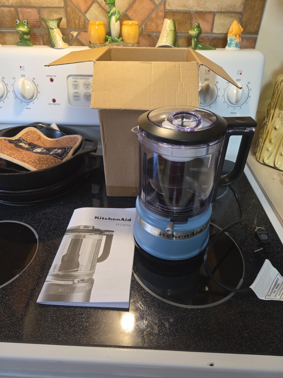 KitchenAid Chopper KFC3516AQ 3.5 Cups Mini Food Processor – Aqua Sky Color. New.