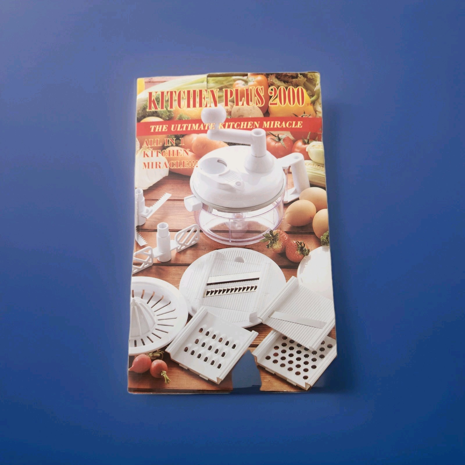 Kitchen Plus 2000 Manual Food Processor Chopper Slicer Open Box New Complete Kit