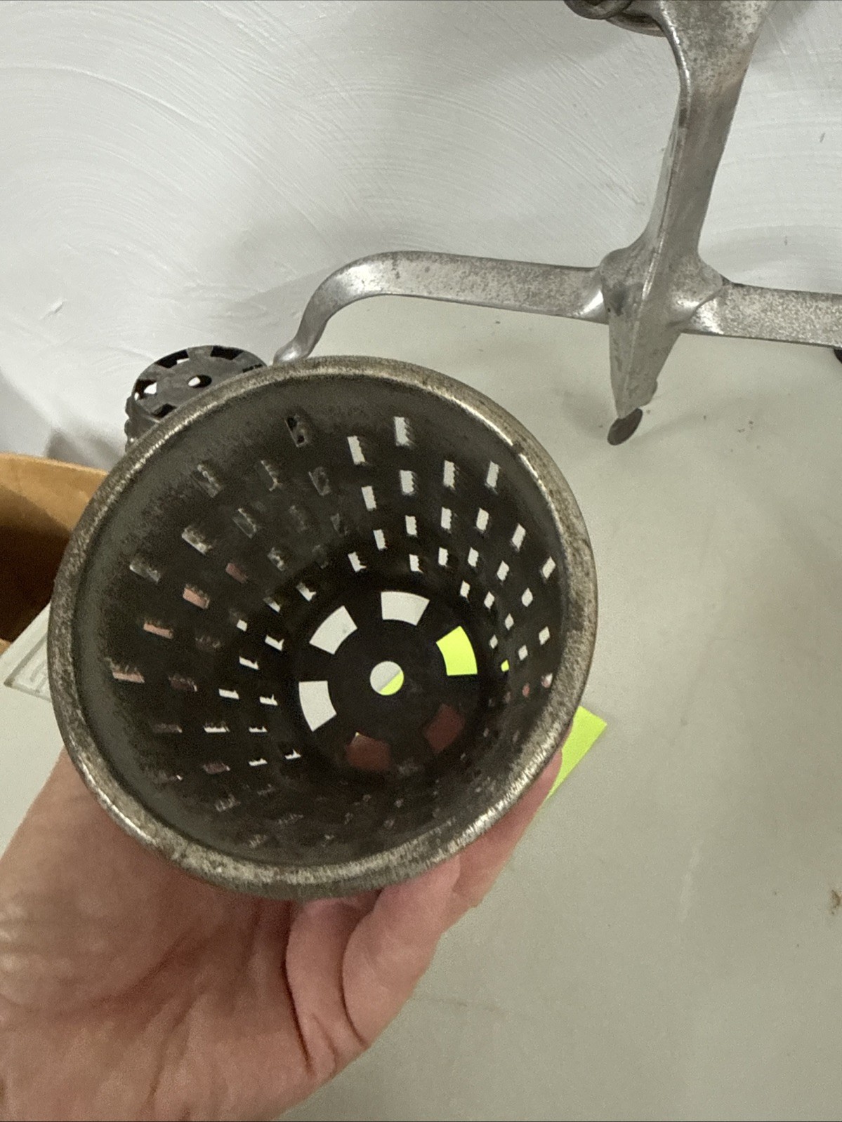 Vintage 1950’s GRISCER Indiana FOOD CUTTER Chopper Shredder-Clamp-On W/Stand USA