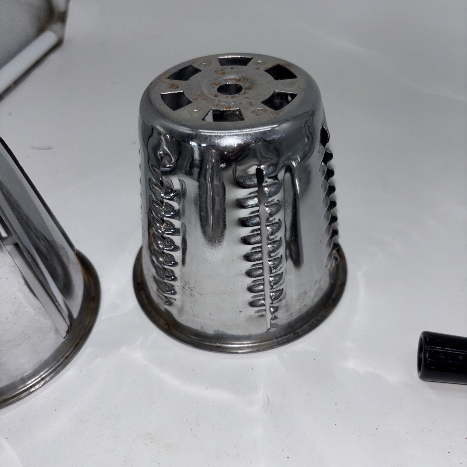Saladmaster Stainless Steel Food Processor w/ 5 Cones MISSING BASE**** Vintage