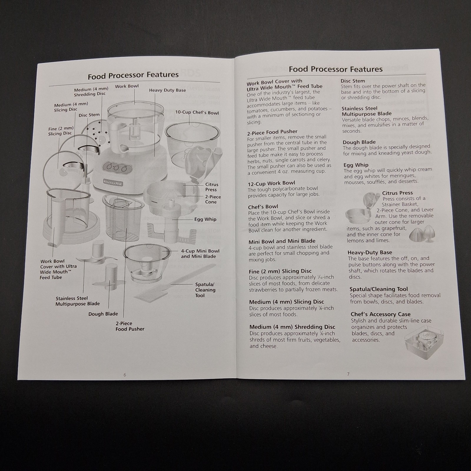 KitchenAid 12 Cup Food Processors MANUAL & Recipes 59 pgs KFPW760 KFPM770